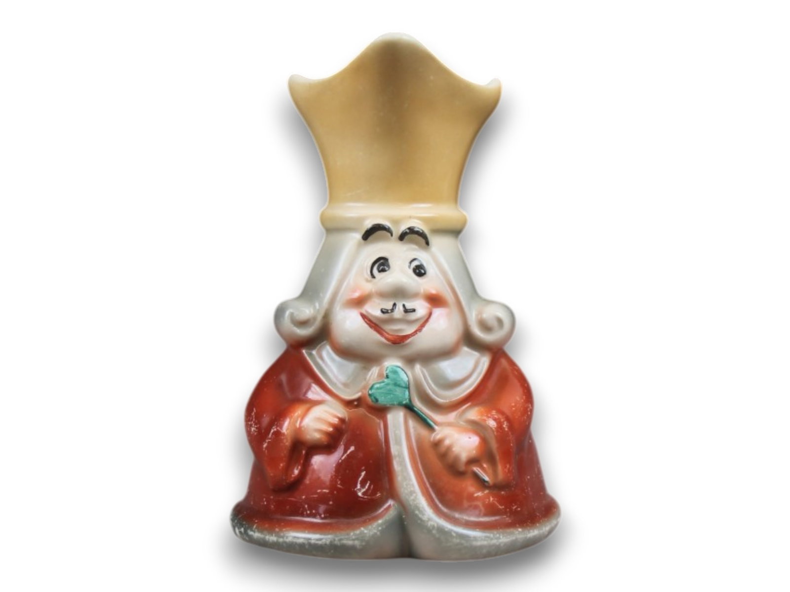 Disney Alice in Wonderland King of Hearts Pitcher: Disney ceramic King of Hearts Alice in Wonderland pitcher. Approx. 7'' tall. See images for condition. Shipping: Weiss Auctions offers full-service, in-house shipping for nearly all items in this auct