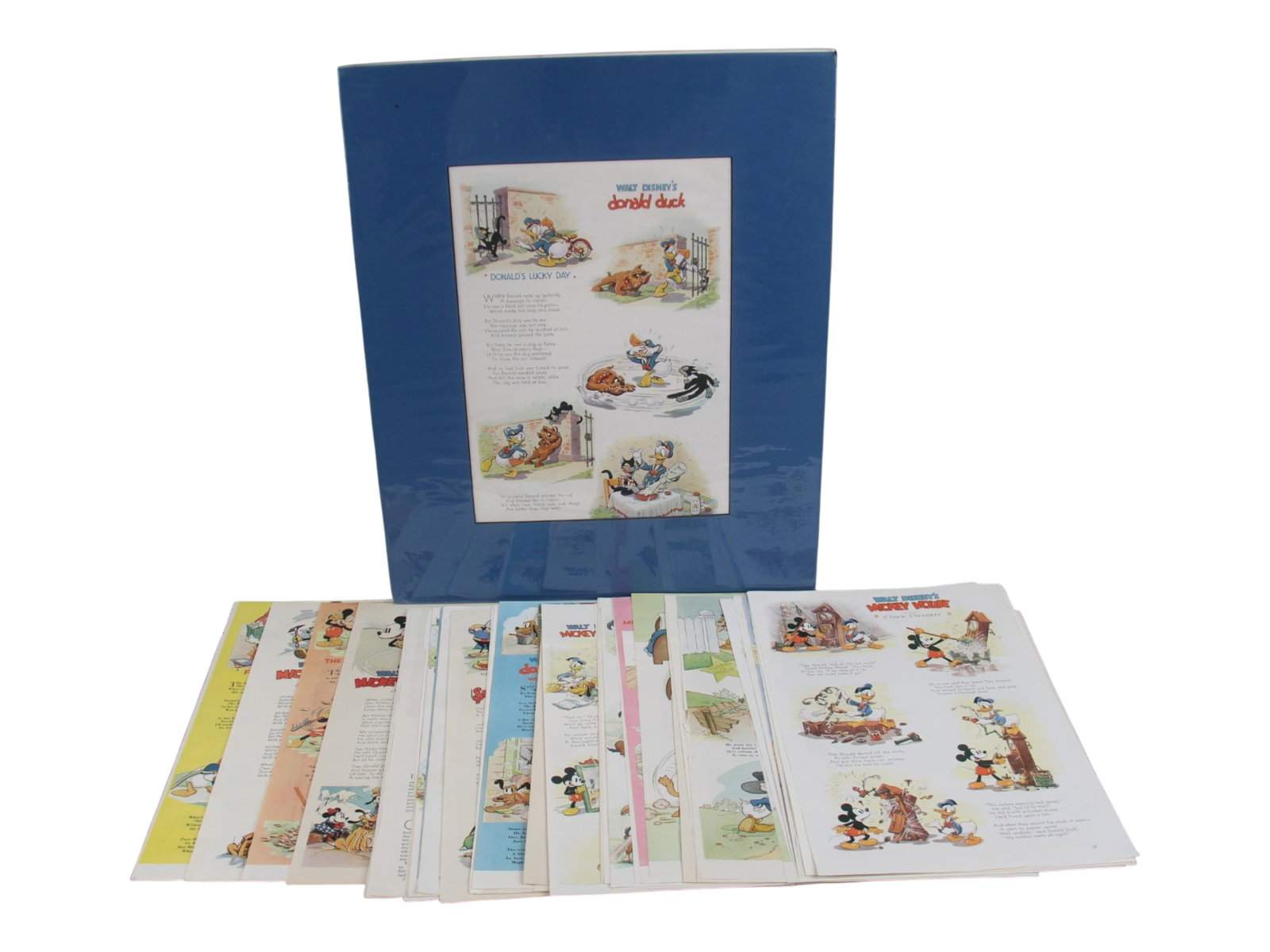 Group of (50+) Disney Good Housekeeping Tearsheets: Circa 1930's. Group of 50+ color tearsheets from Good Housekeeping magazines from the Walt Disney section. Pages include: Donald Duck Fire Chief, Alpine Mickey, Clock Cleaners, Donald's Cousin Gus,