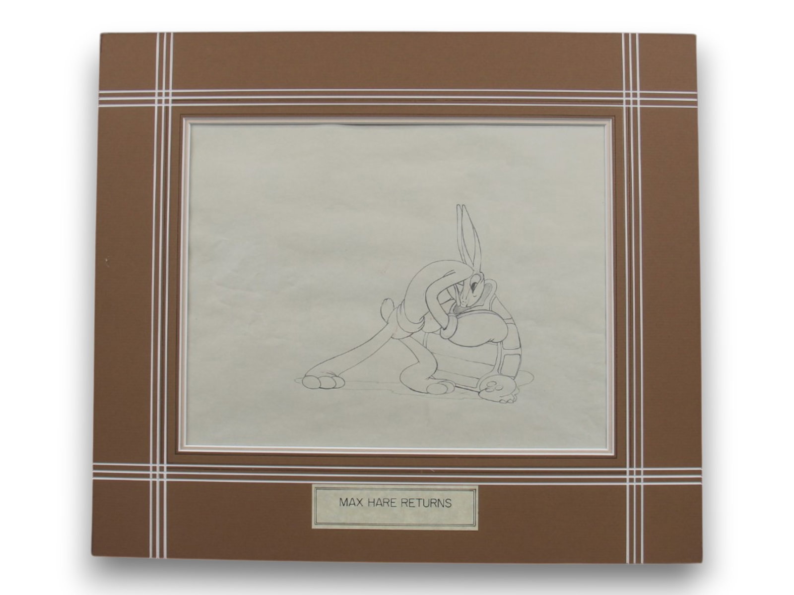 Disney, Toby Tortoise Returns Production Drawing: Walt Disney Studios - "Toby Tortoise Returns" Animation Production Drawing Original Art (Disney, 1936). An angry Max Hare is ready to mix it up with Toby Tortoise, who goes into "defensive shell. Draw