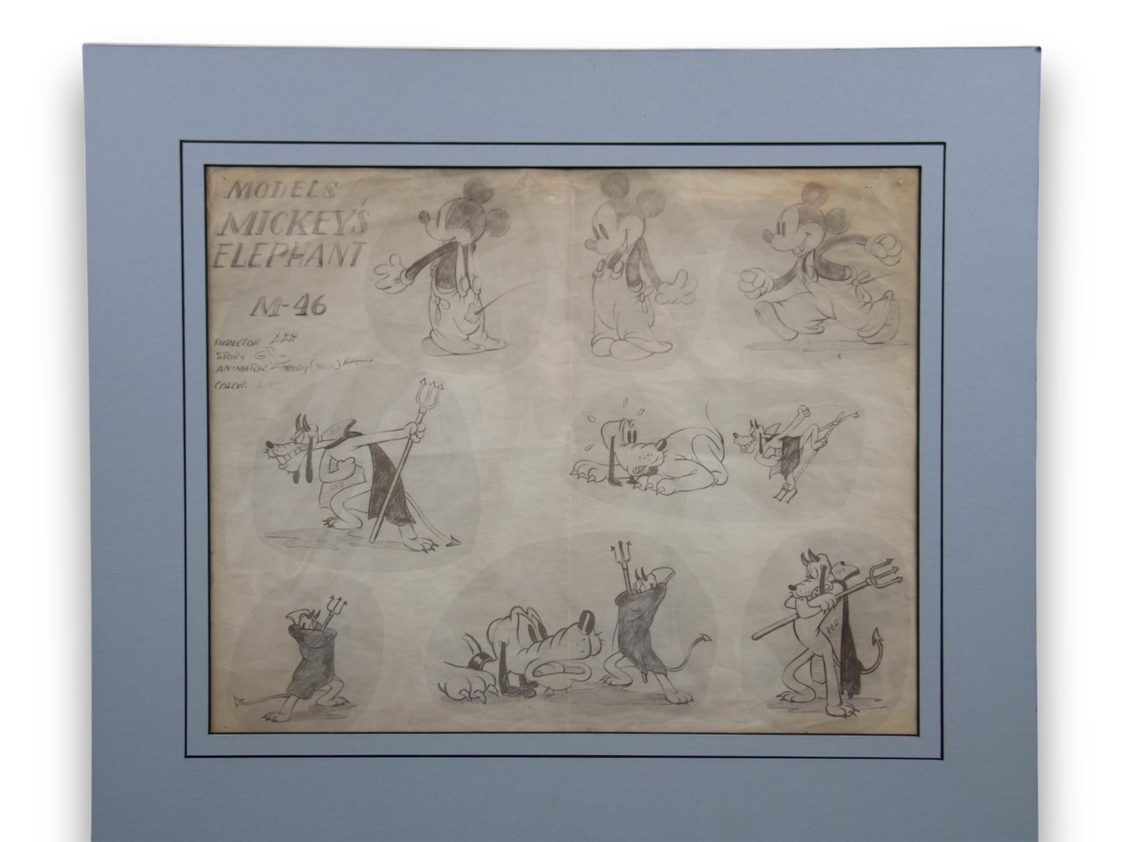 Mickey Mouse & Pluto Animator's Model Sheet - 2