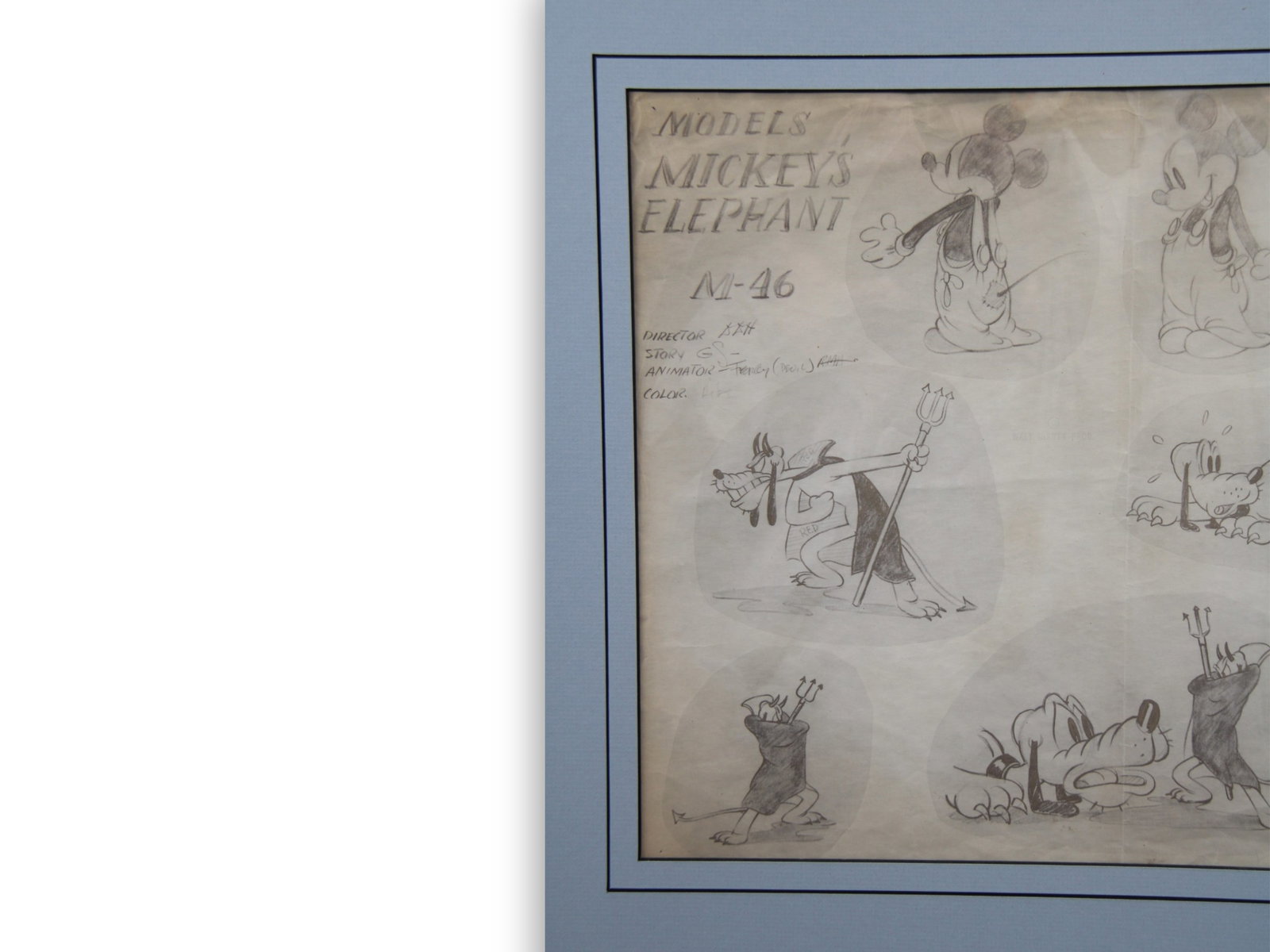 Mickey Mouse & Pluto Animator's Model Sheet - 4