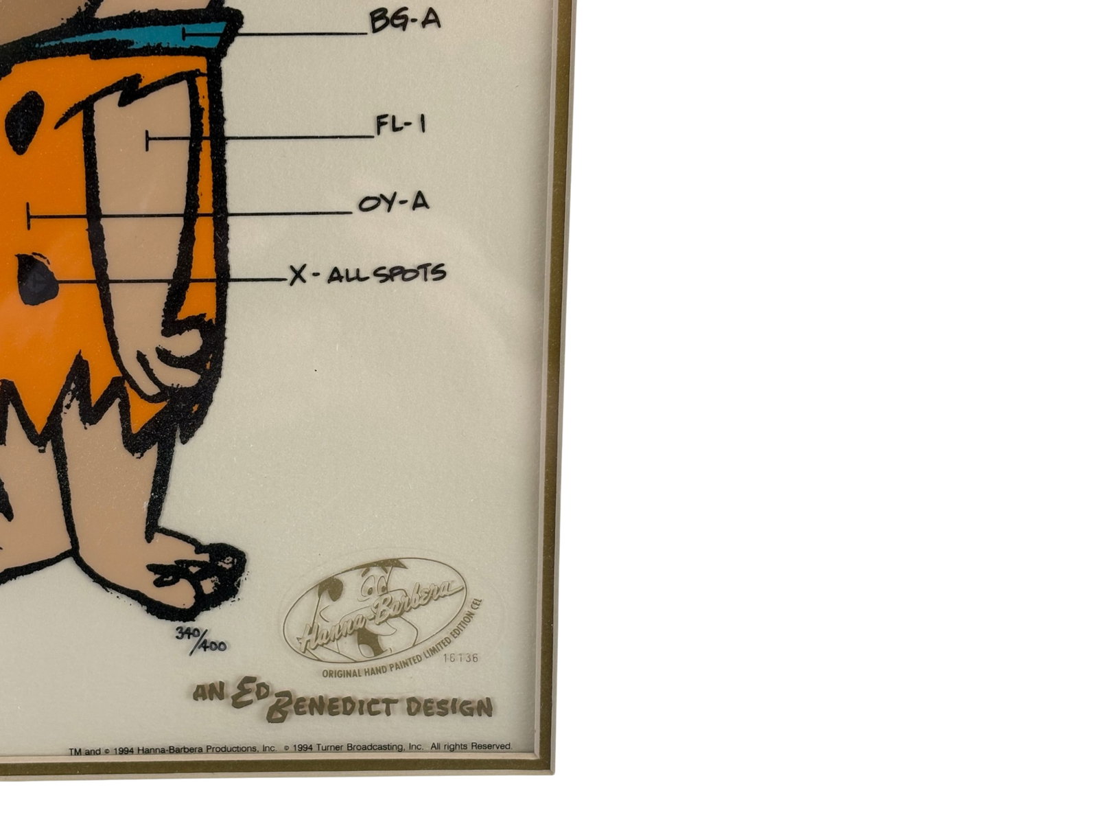 Fred Flintstone Ltd Ed Cel and Model Sheet - 3