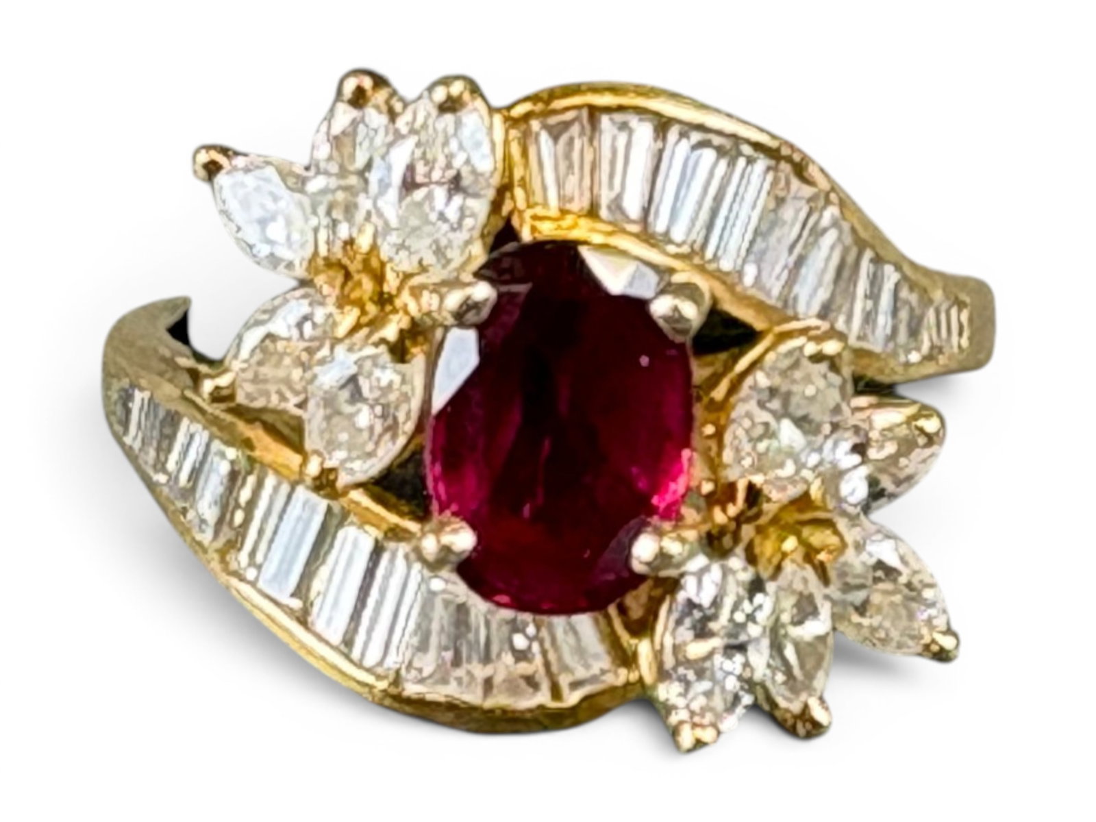 18K Gold Ruby & Diamond Ring - 2