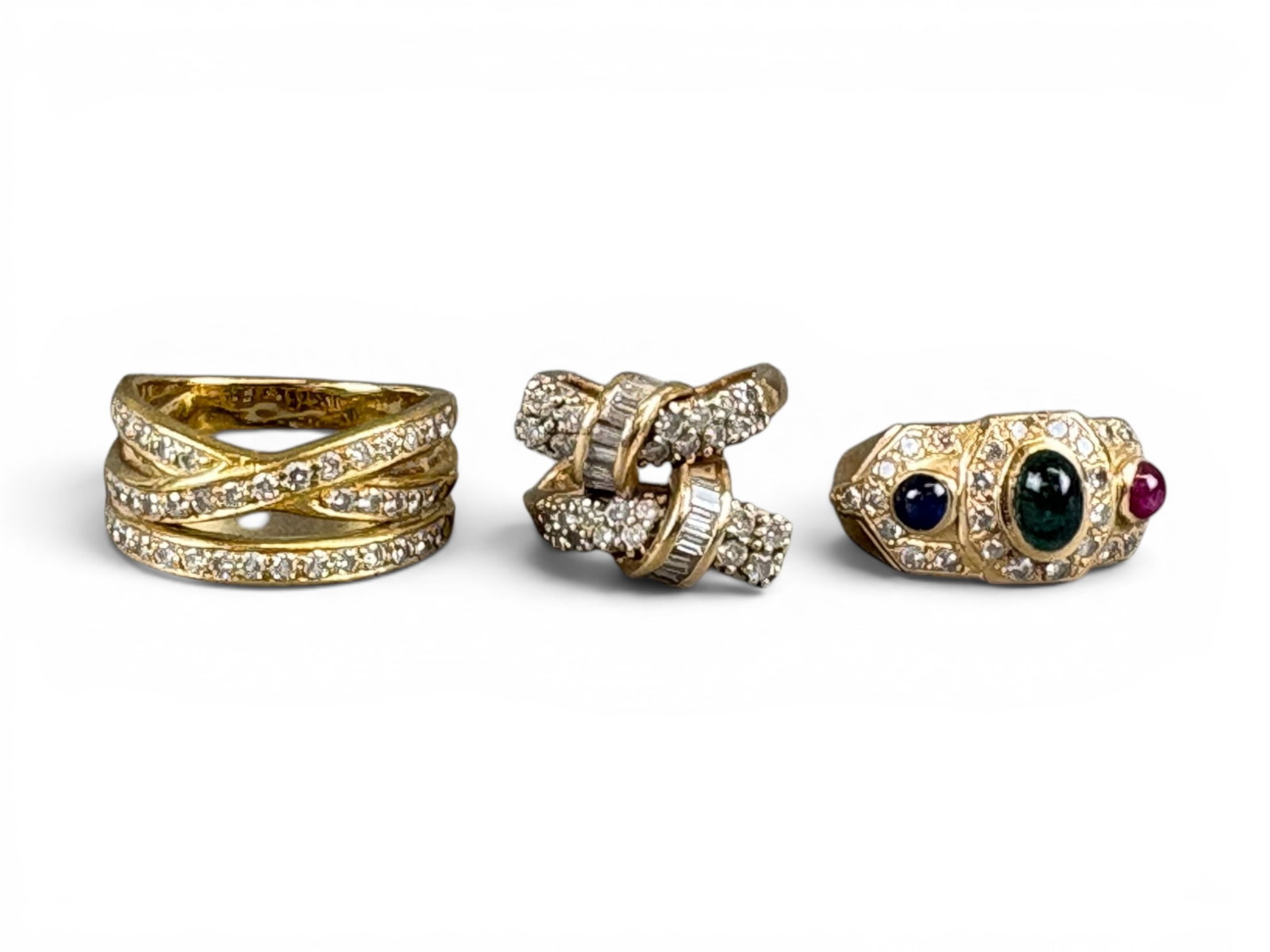 (3) Gold Gemstone Rings incl. Diamonds (1 of 9)