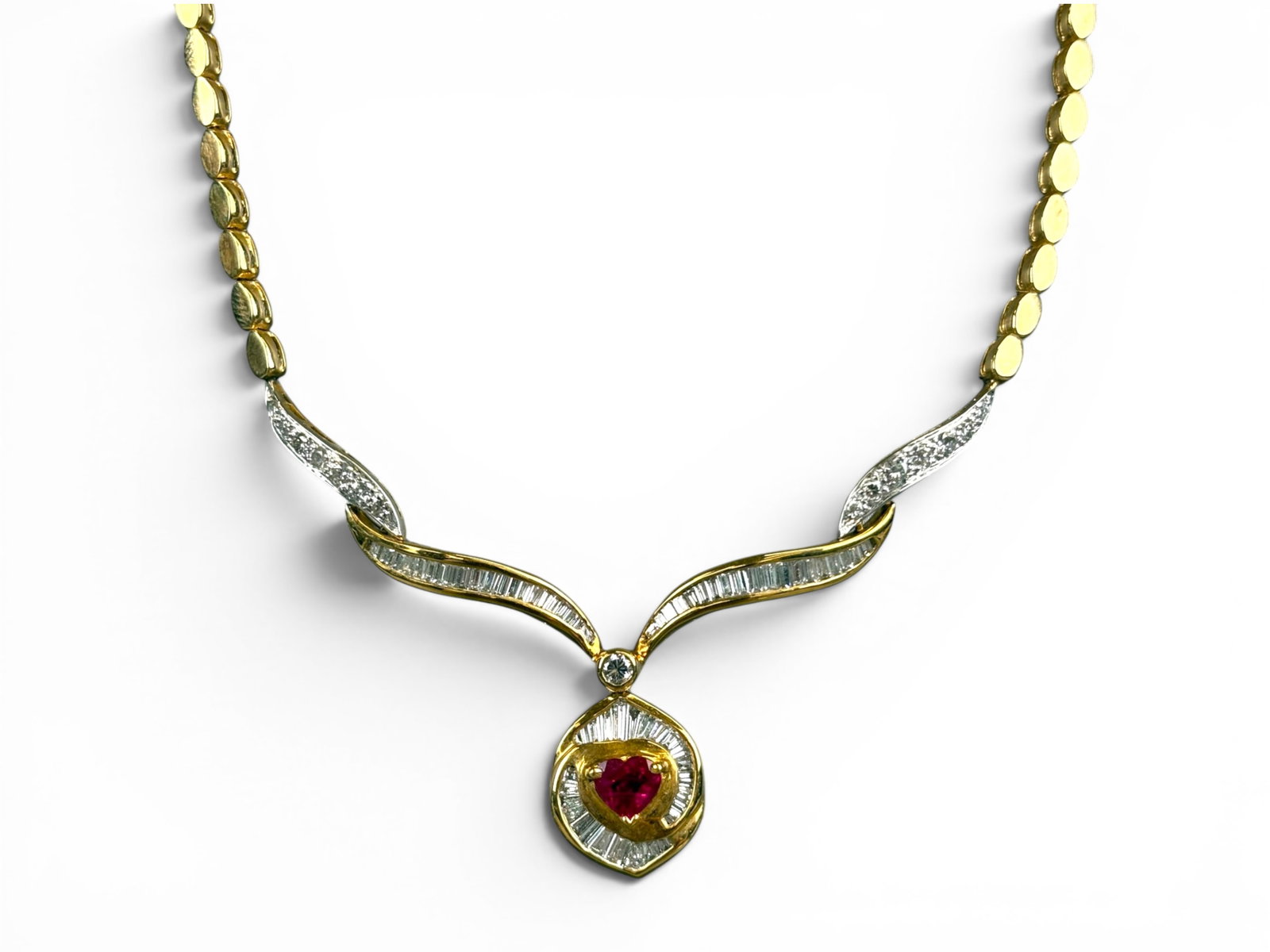 Custom 18K Ruby & Diamond Necklace - 2