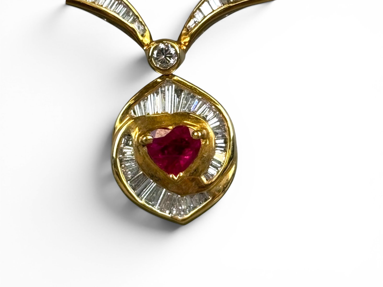 Custom 18K Ruby & Diamond Necklace - 3