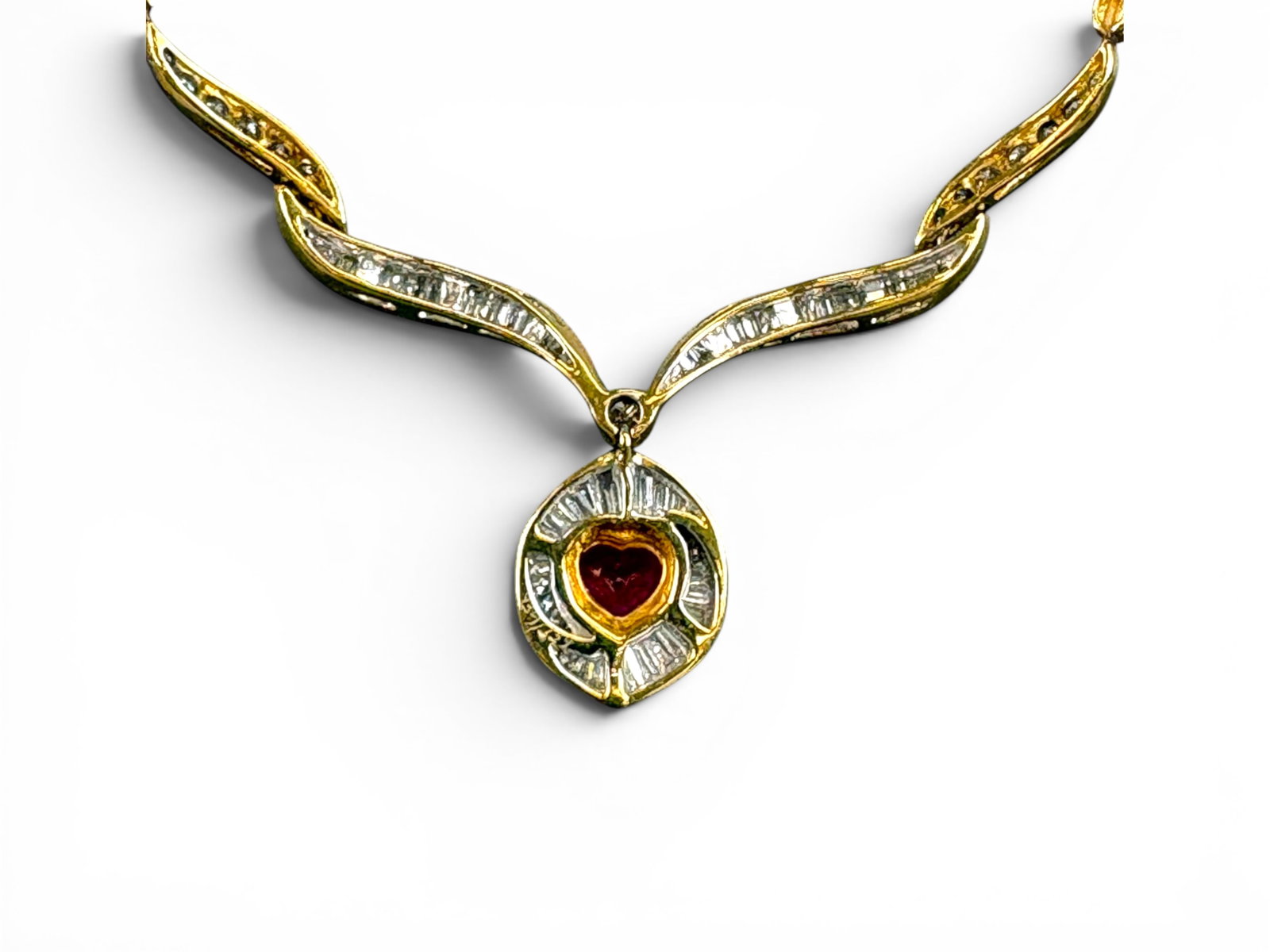 Custom 18K Ruby & Diamond Necklace - 4
