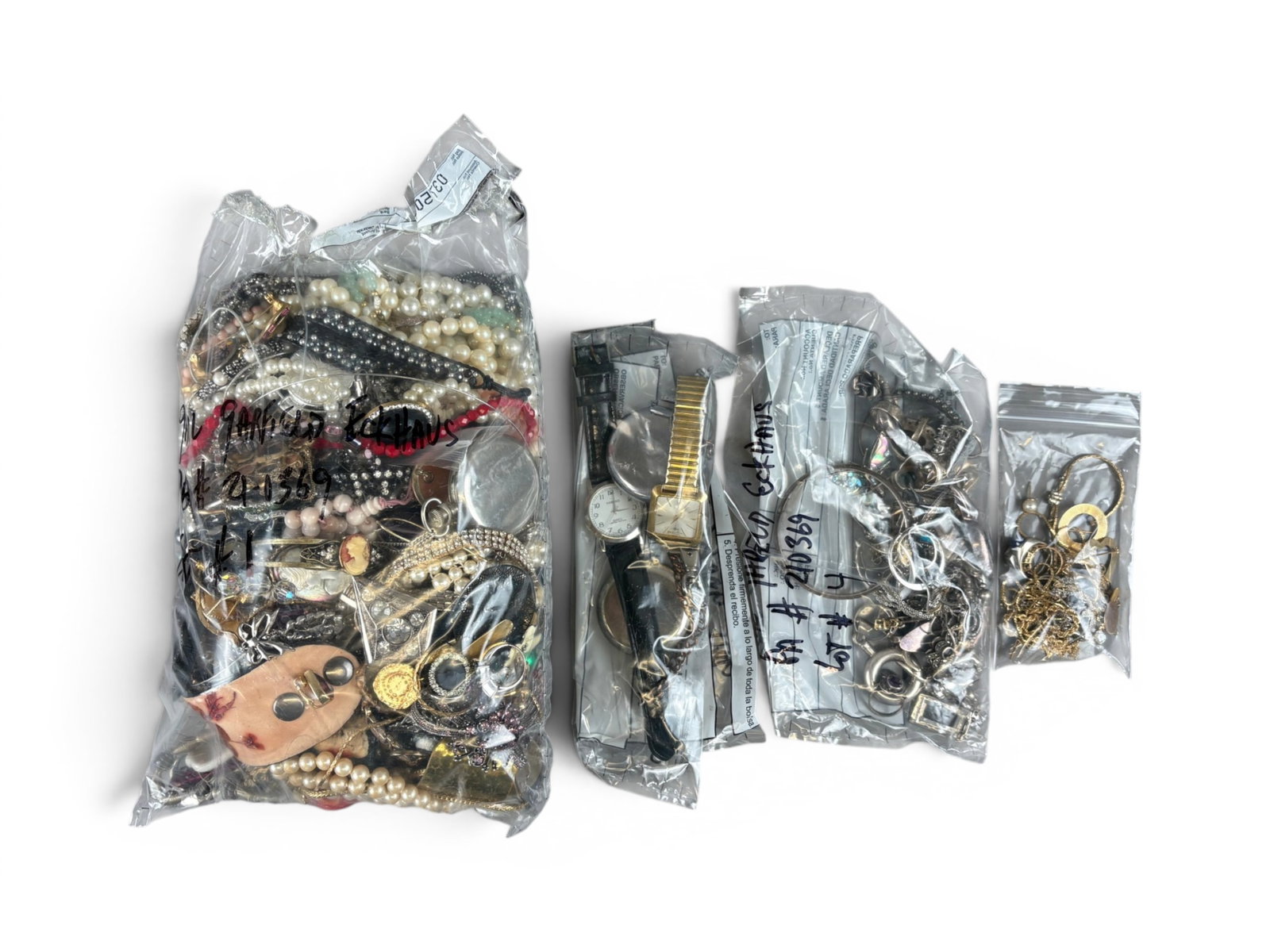 Estate Gold, Silver & Jewelry Group: Estate jewelry lot including watches, silver, gold, platinum ring, and costume jewelry. Offered on behalf of the New York County Public Administrator's Office from the estate of Gail Garfield Eckhaus,