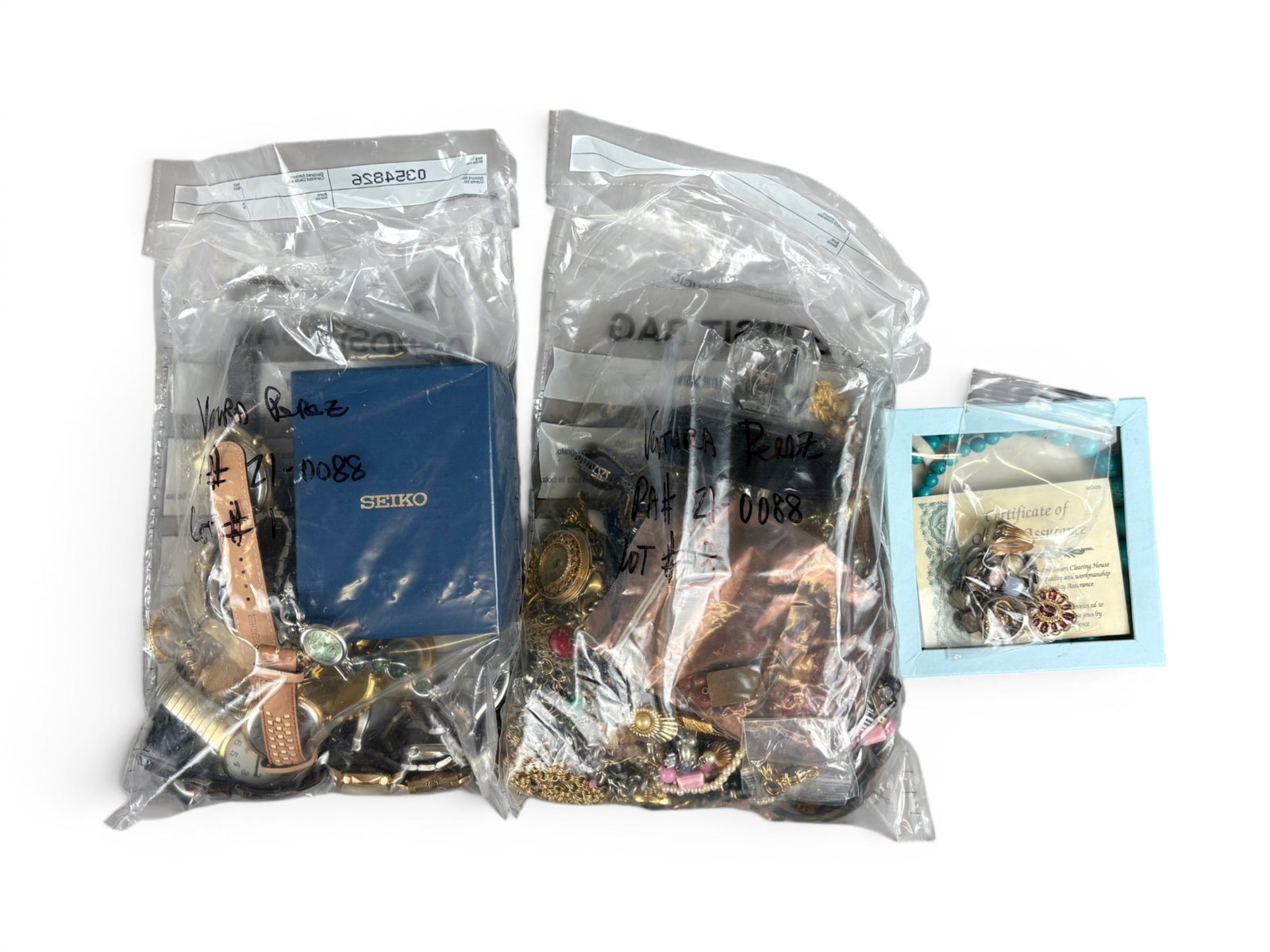 Estate Watches, Gold & Jewelry Group: Estate lot including watches, silver jewelry and a 10 karat class ring. Offered on behalf of the New York County Public Administrator's Office from the estate of Ventura Perez, Estate No. 210088. Ship