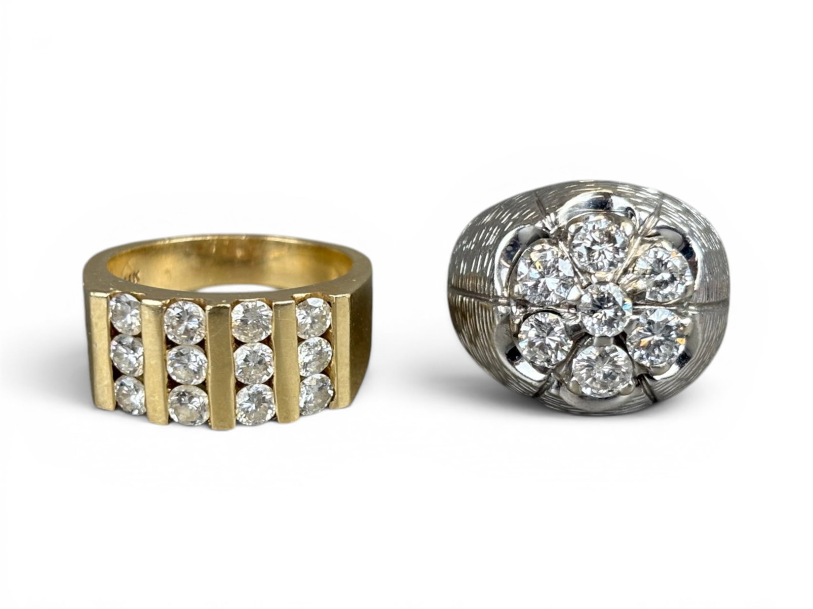 (2) 14K Gold Men's Diamond Rings (1 of 7)