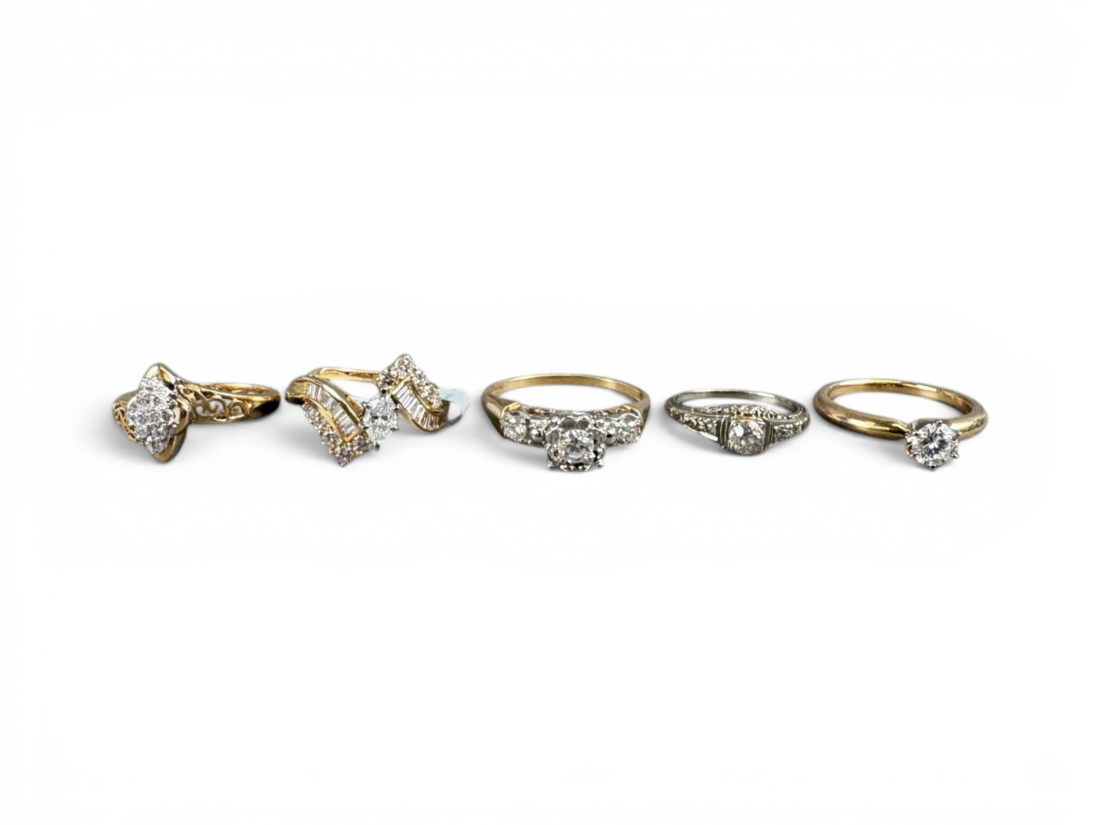(5) Estate Gold Diamond Rings (1 of 6)