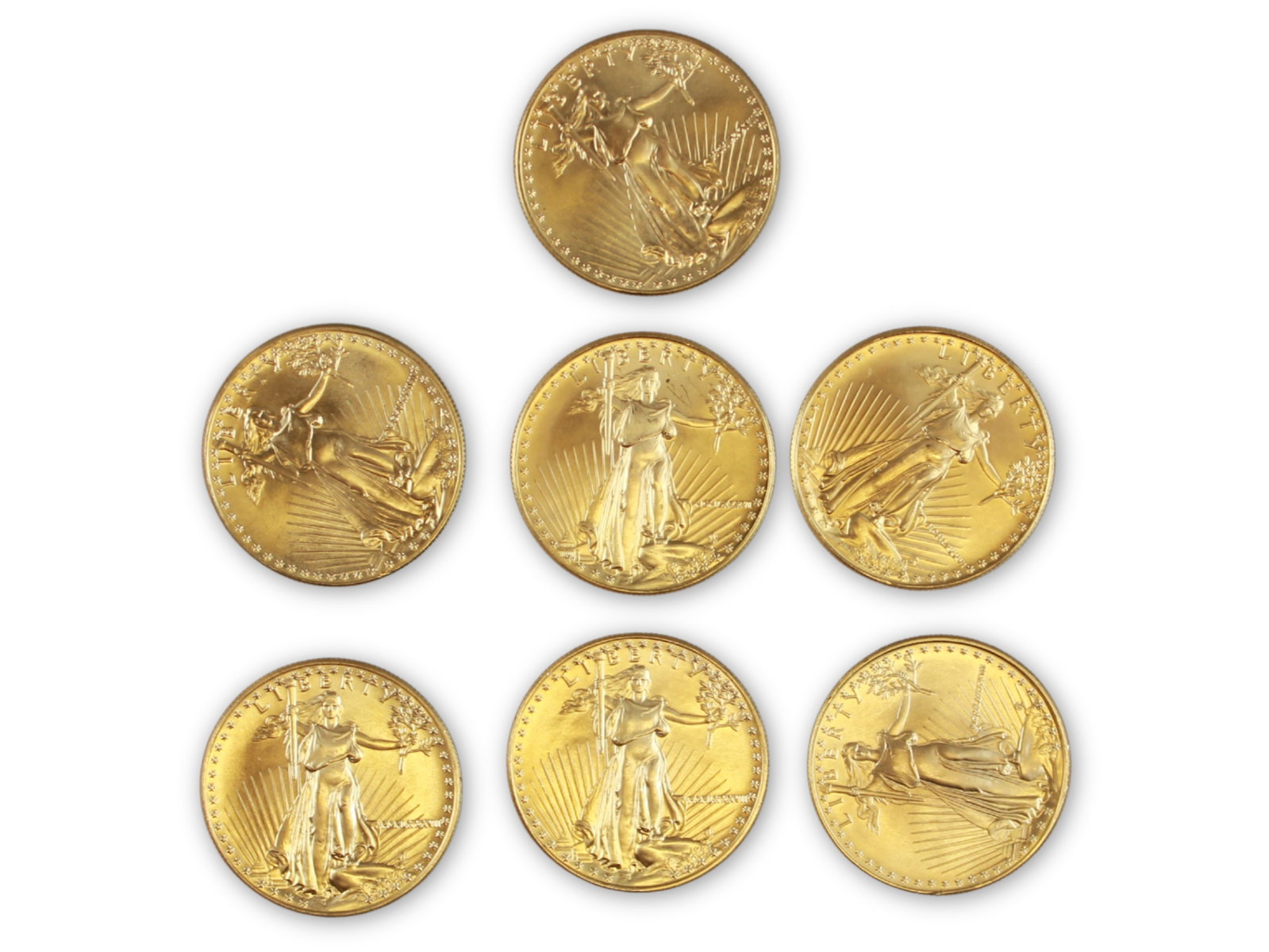 (7) $50 American Gold Eagles 1 ozt (1 of 2)