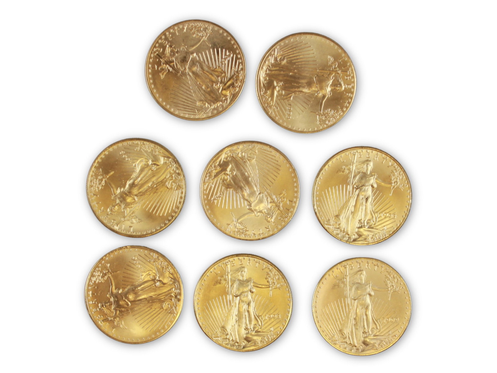 (8) $50 American Gold Eagles 1 ozt (1 of 2)