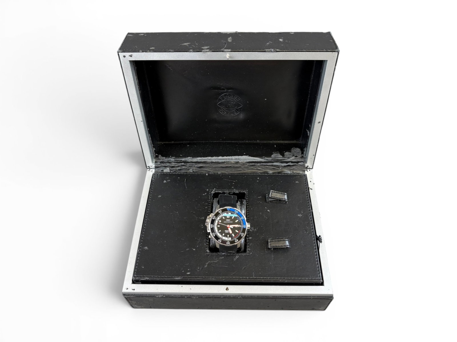 IWC Aquatimer Deep Two Watch Boxed: Ref. # 3547IW354702. Boxed outside is rough but complete. Shipping: Weiss Auctions offers full-service, in-house shipping for nearly all items in this auction. For a shipping quote, please contact us