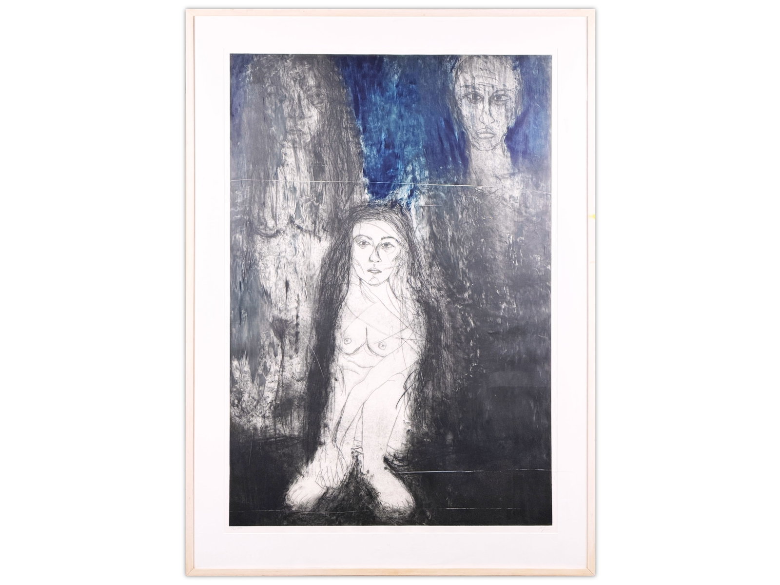 Large Figural Lithograph, Artist Signed (1 of 1)