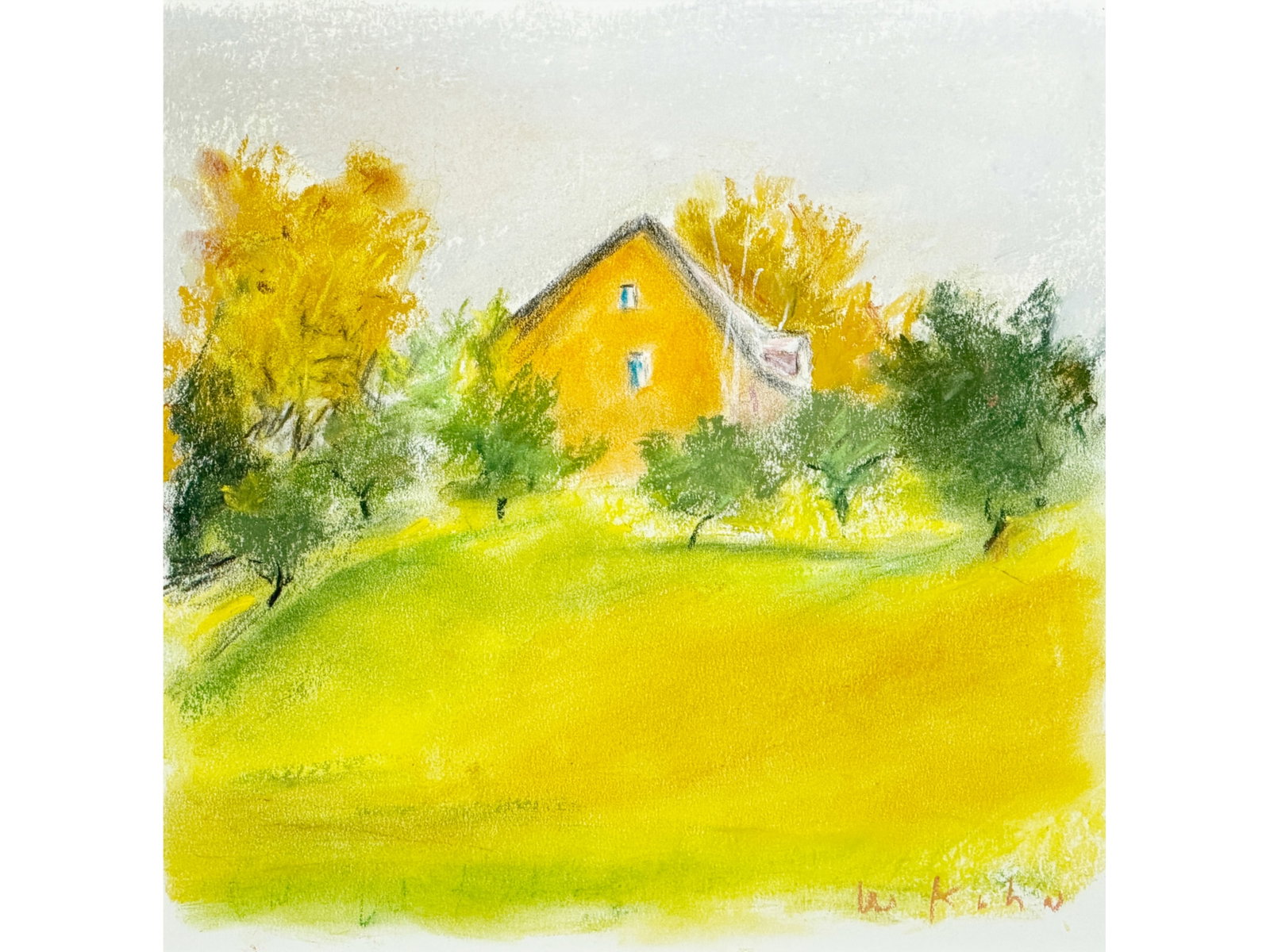 Wolf Kahn Barn Studio Pastel - 2