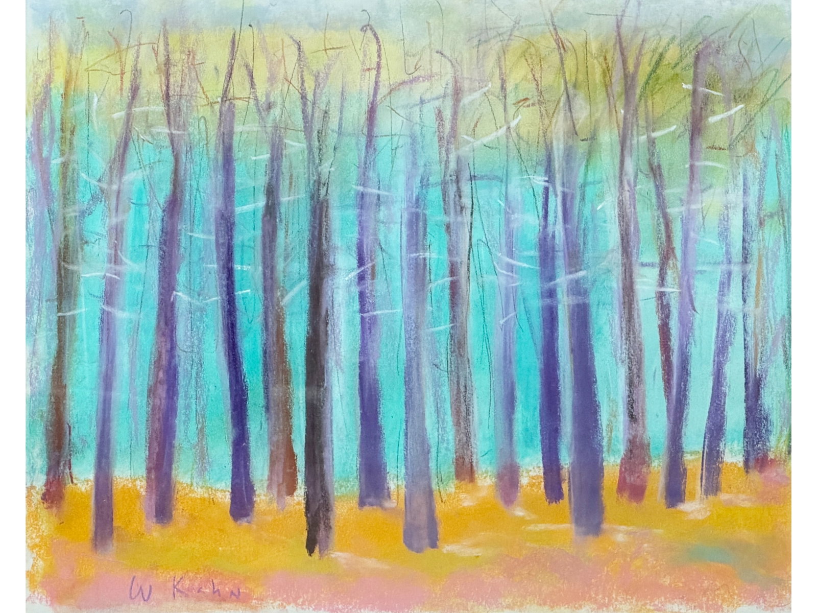 Wolf Kahn Tree Screen Pastel - 2