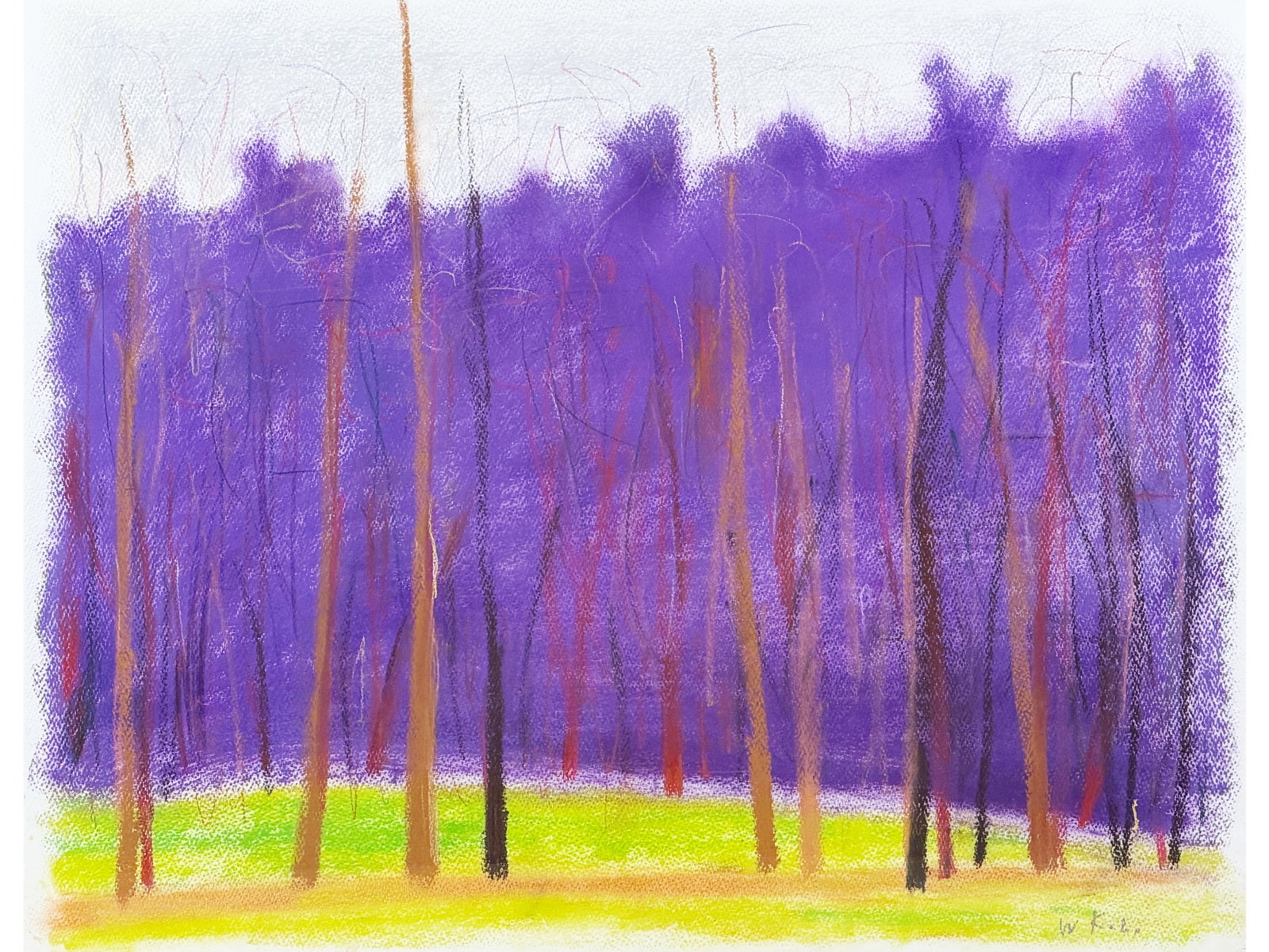 Wolf Kahn Tree Screen Pastel - 2