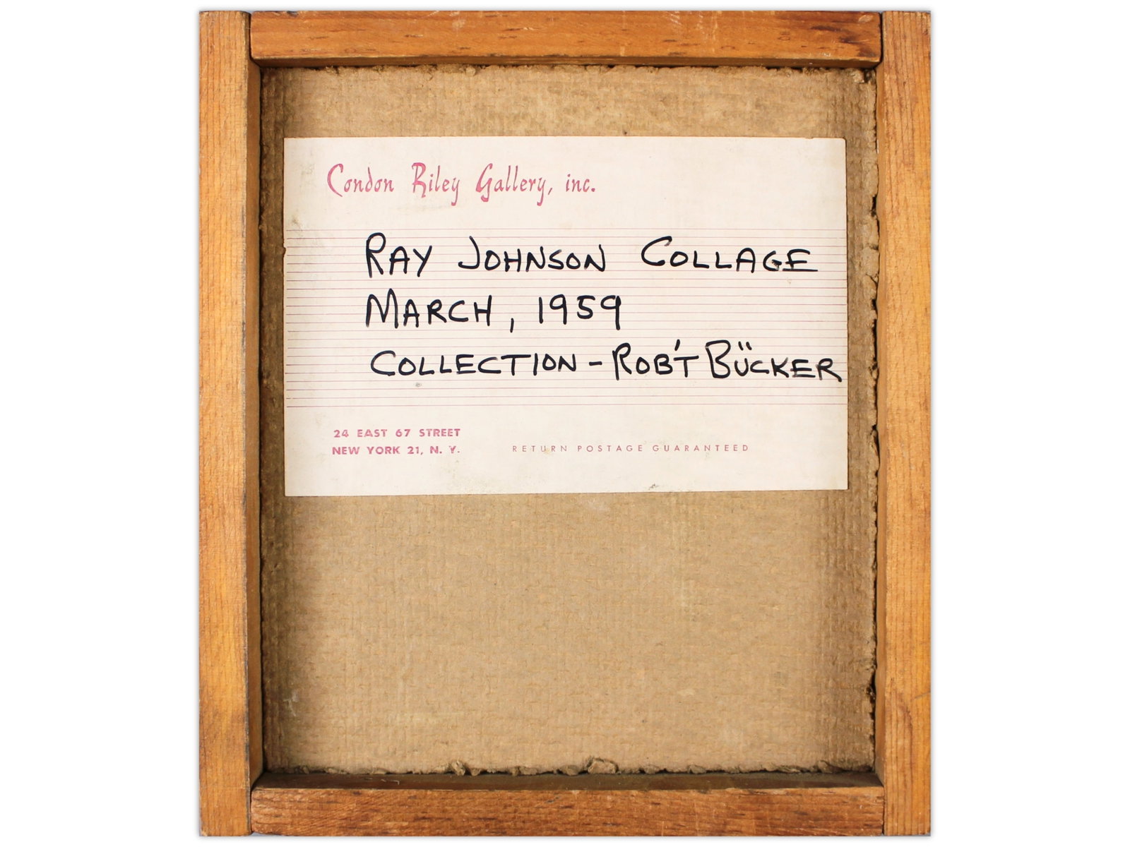 Ray Johnson Collage 1959 - 2