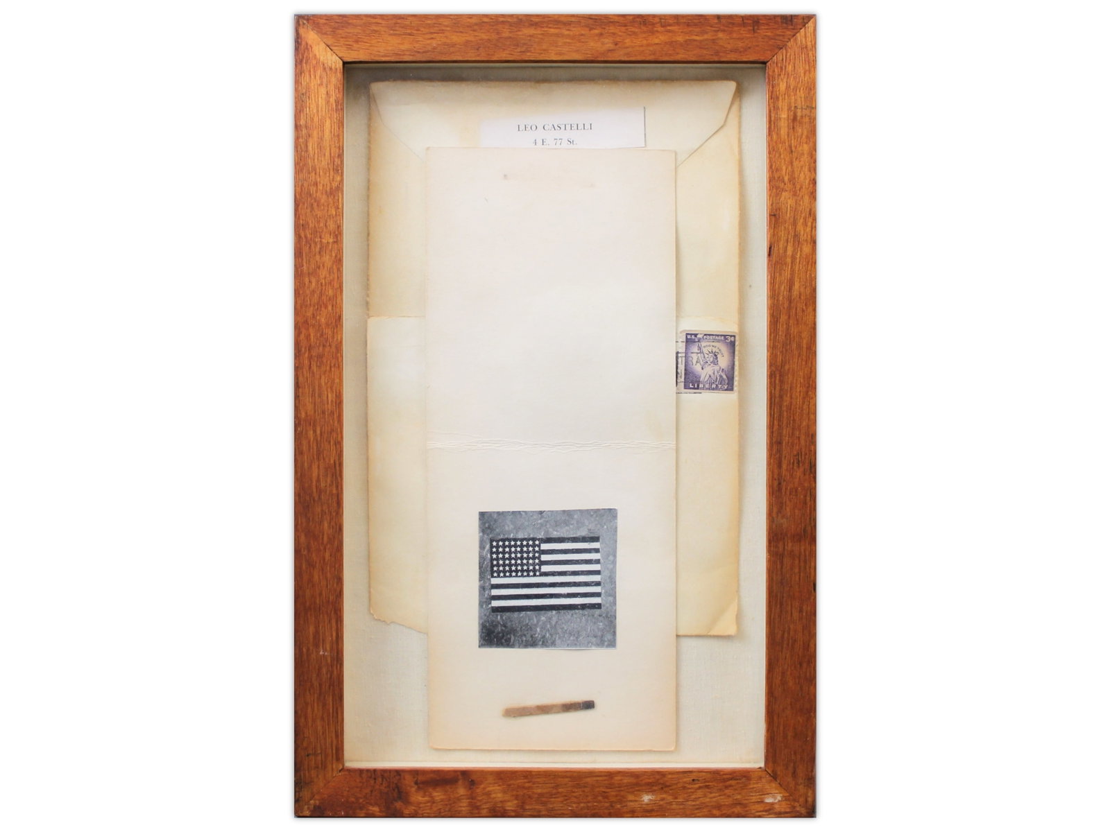 Correspondence School Collage Armstrong 1958: Correspondence School, 1958. Collage attributed to Rev. P. C. Armstrong, incorporating ?mail art? elements including an envelope with art dealer Leo Castelli?s return address. Irregular dimensions,