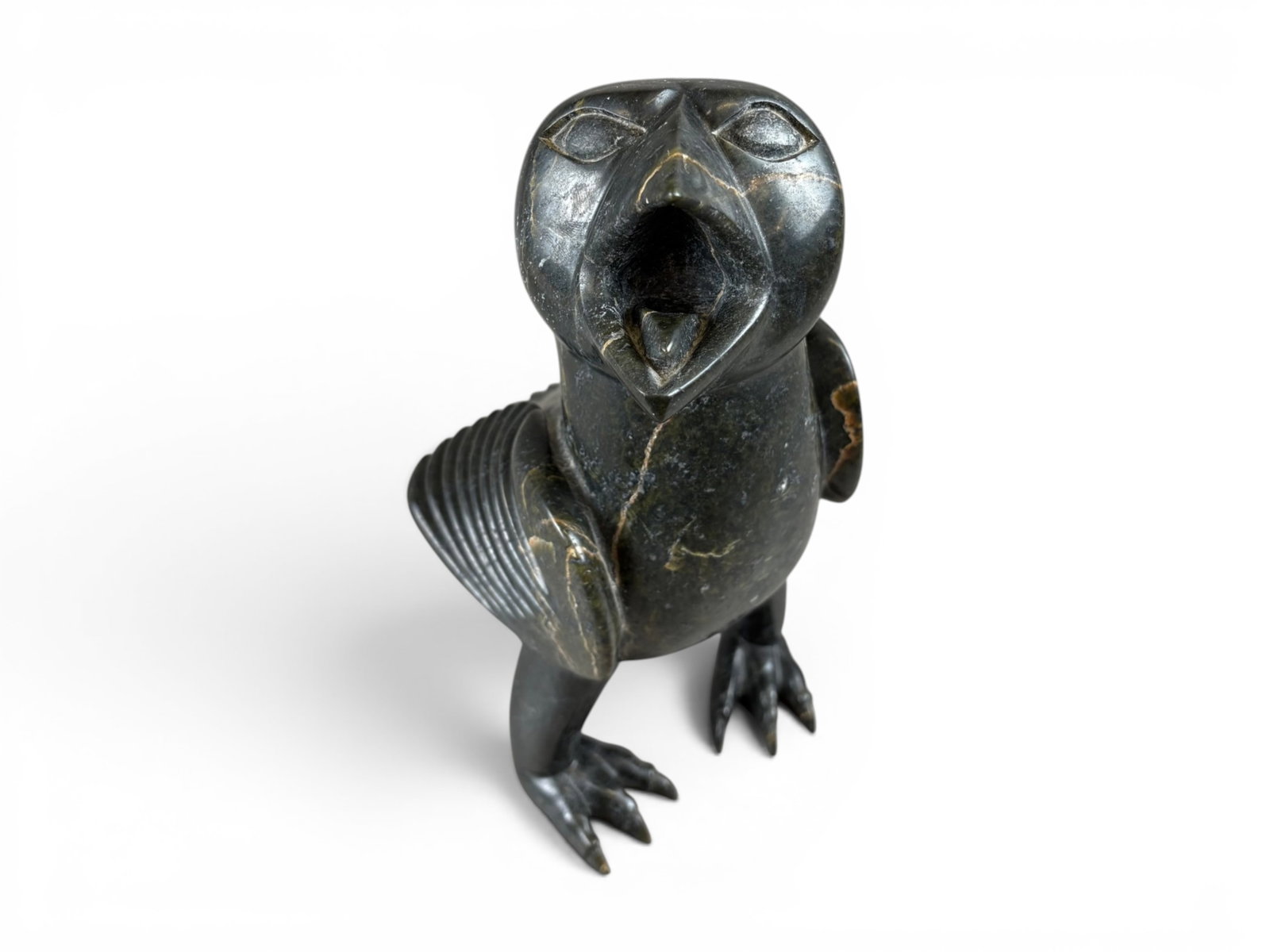 Large Inuit Stone Eagle Sculpture - 6