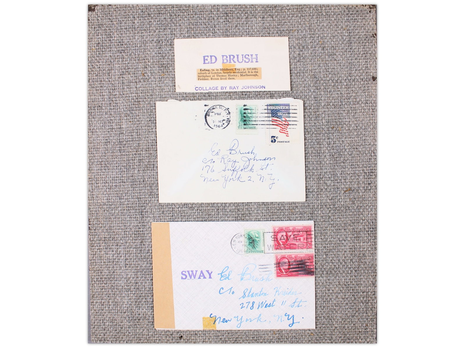 Ray Johnson Mail Art "Ed Brush" 1964 (1 of 1)