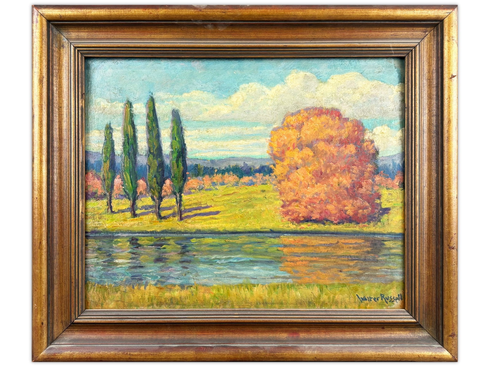 Walter Bowman Russell 1871-1963 Oil on Board (1 of 3)