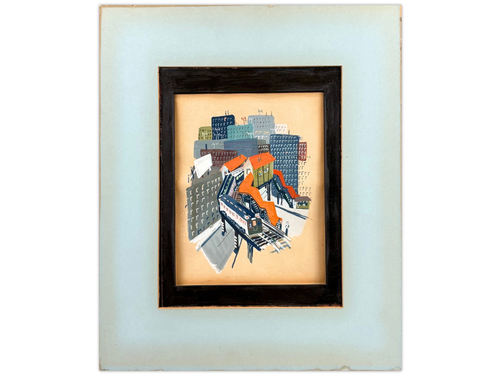 Robert McDonald Mixed Media on Paper: 7 1/2" x 9 1/2" N. Y. City. Scene. Signed on the back. This lot is being offered on behalf of the New York County Public Administrators Office from the Estate of Perkins (250051) Shipping: Weiss Aucti