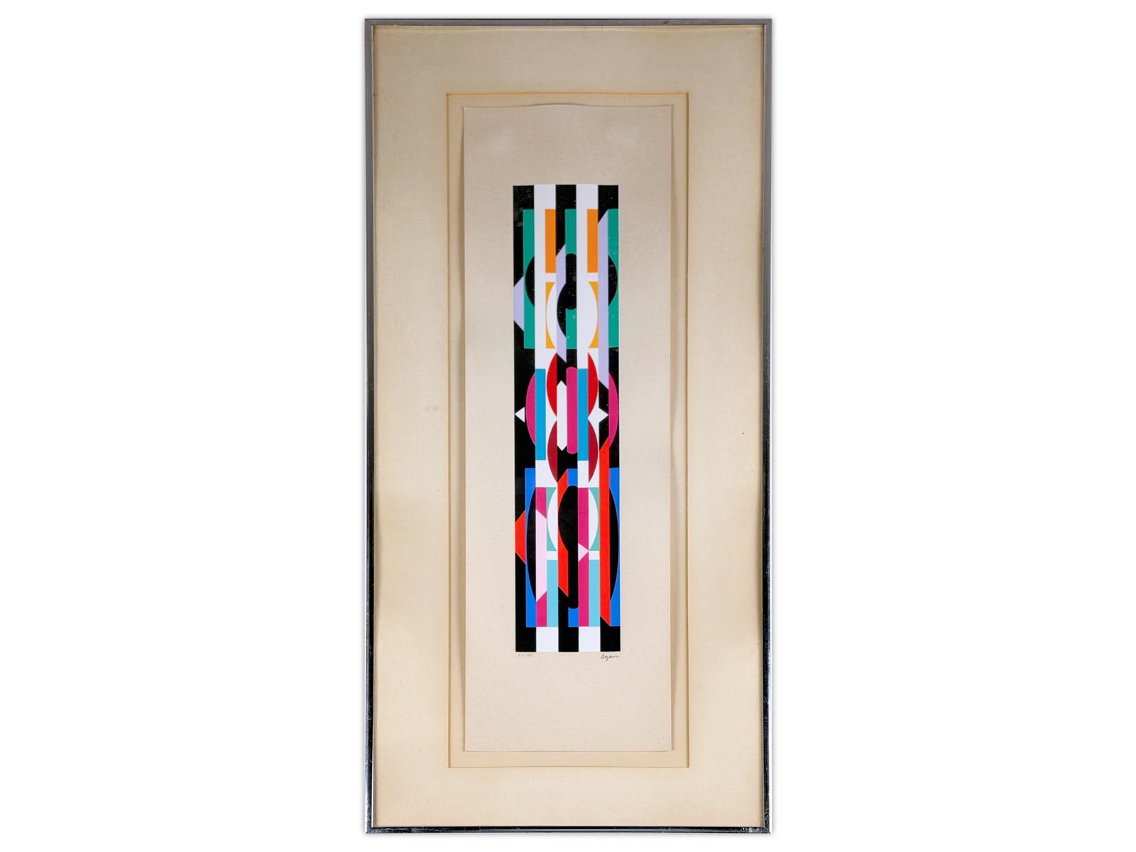 Yaakov Agam Serigraph: Approx. 7" x 27" Signed and numbered 87/99. This lot is being offered on behalf of the New York County Public Administrators Office from the Estate of Perkins (250051) Shipping: Weiss Auctions offers 