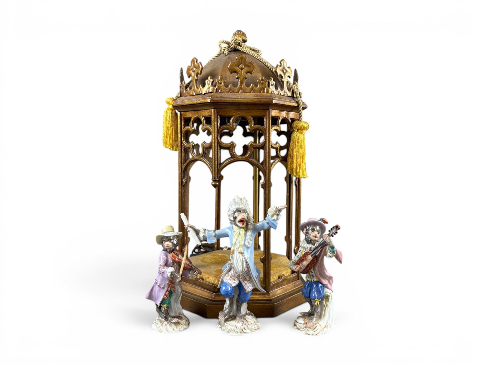 (3) Piece Meissen Monkey Band Figurines (1 of 12)