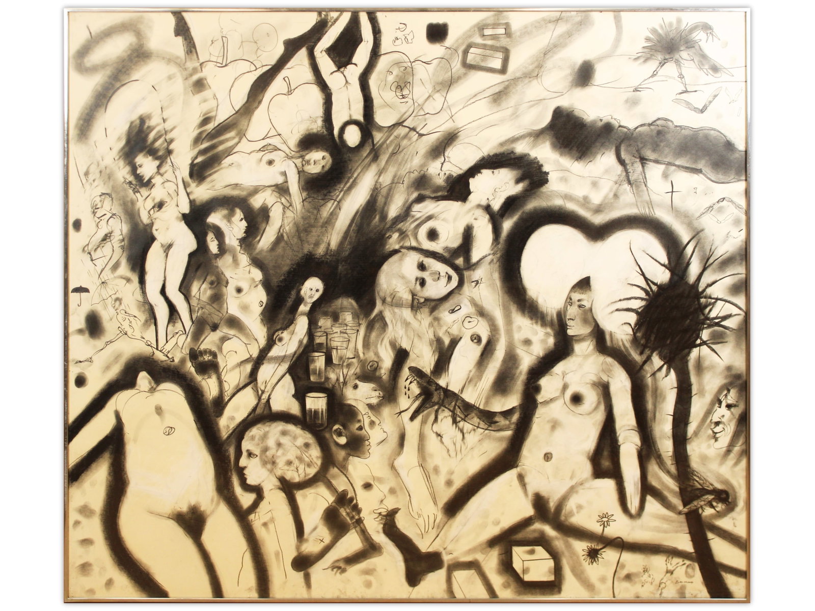 Robert Beauchamp, Charcoal on Paper, Nude Figures (1 of 2)