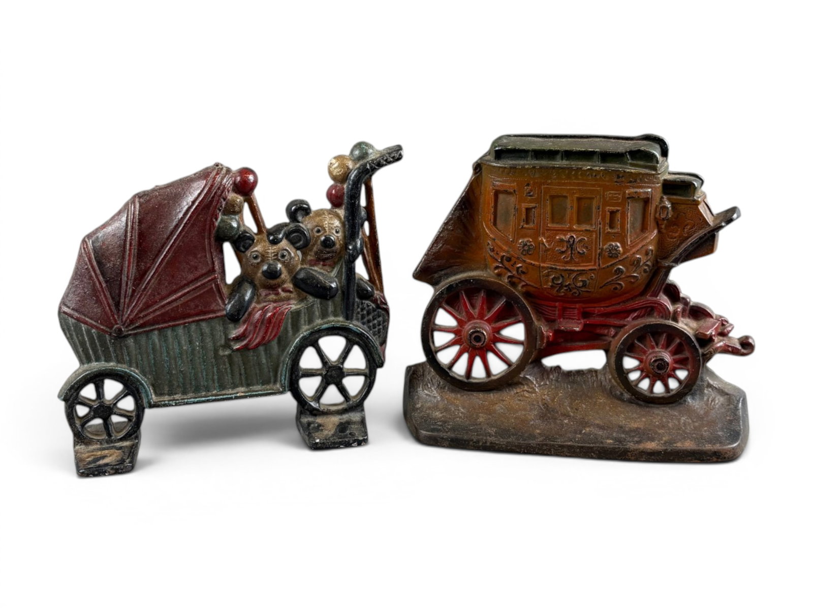 (2) Cast Iron Doorstops, Stagecoach and Stroller (1 of 10)