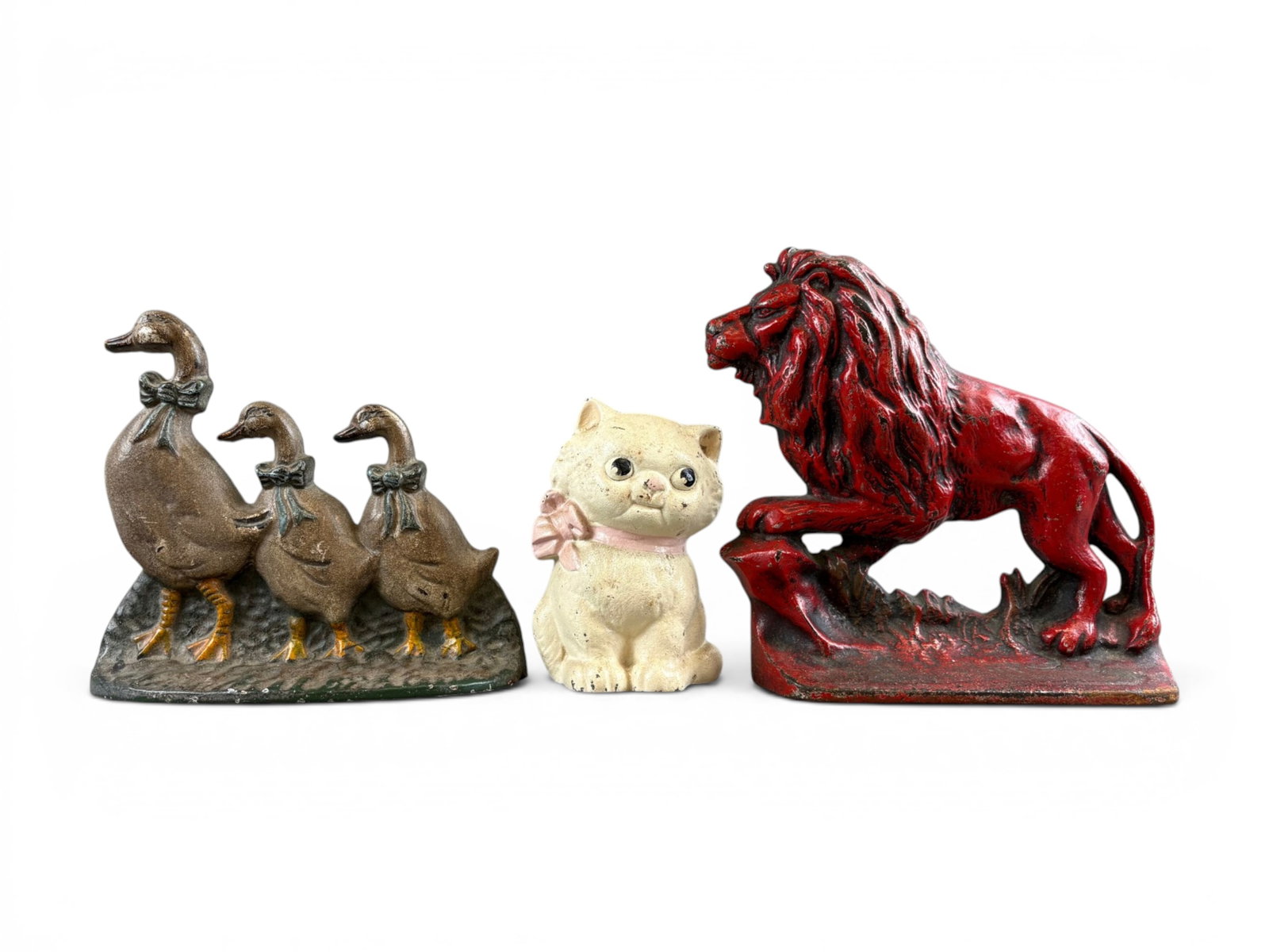 (2) Cast Iron Doorstops & Cat Coin Bank (1 of 19)