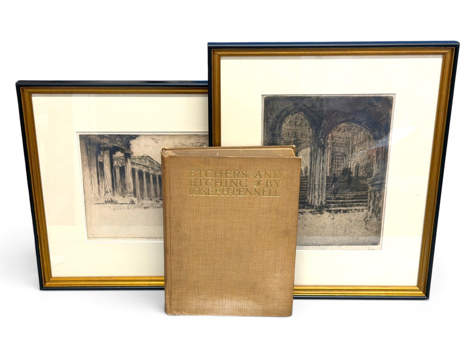 (2) Joseph Pennell Etchings & Book (1 of 3)