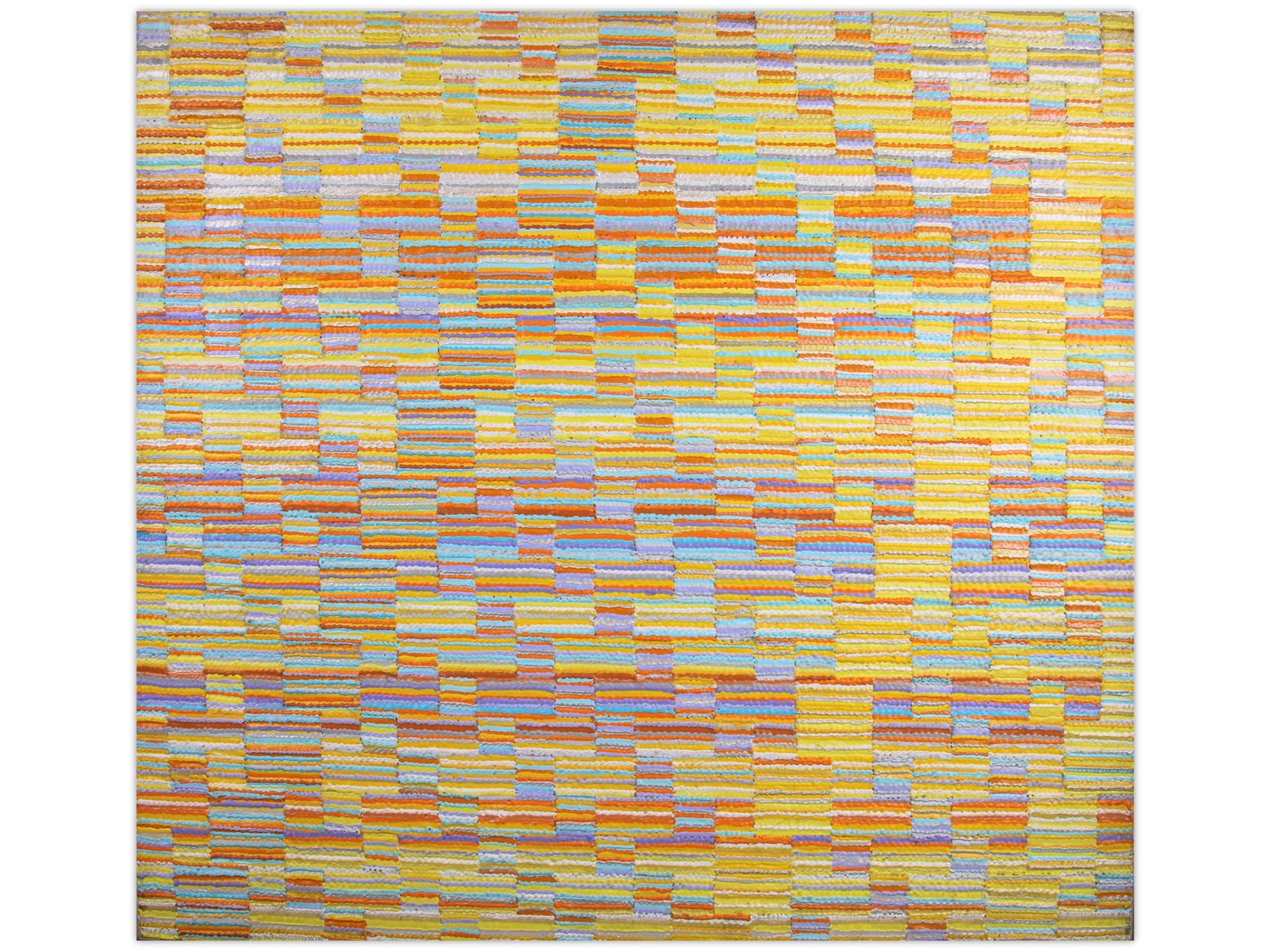 Dee Shapiro, Acrylic on Canvas "Chromatism Series": Dee Shapiro (American, b.1936), acrylic on canvas from the Chromatism Series #1, 1978. Approx. 24" x 26". Signed, dated, and inscribed on the verso "Dee Shapiro / 1978 / Chromatism Series #1".