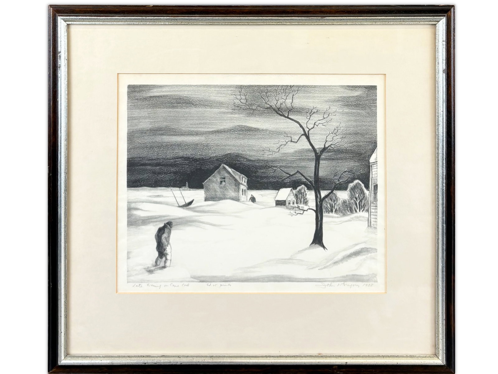 John W. Gregory. Late Evening on Cape Cod: Signed Lithograph Dated 1938 1 of 25 10" x 12" site size. This lot is being offered on behalf of the New York County Public Administrators Office from the Estate (080346) Shipping: Weiss Auctions offe