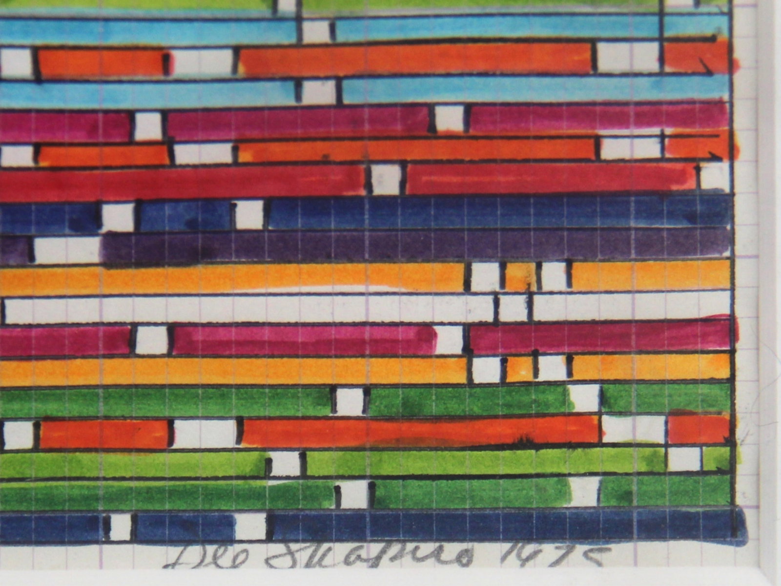 Dee Shapiro, Marker on Graph Paper, Signed - 2