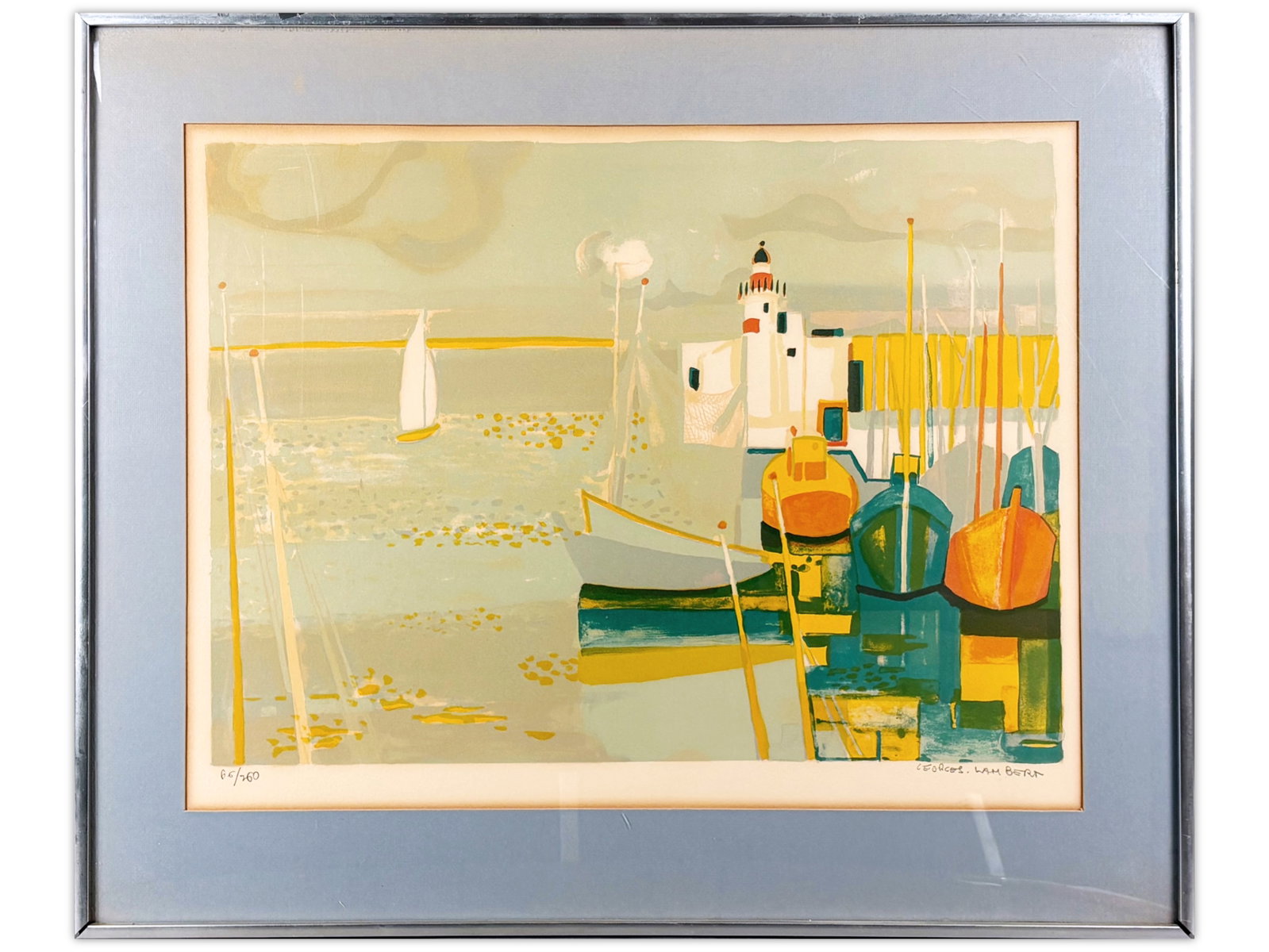 Georges Lambert Harbor Lithograph, Pencil Signed (1 of 3)