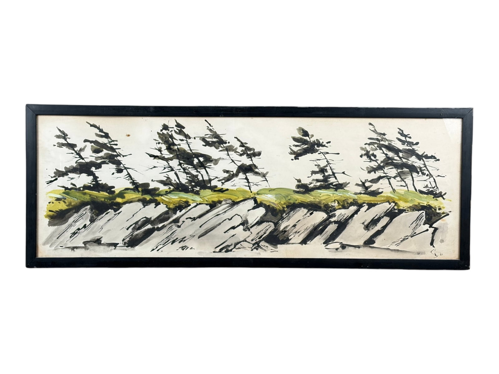 Abstract Watercolor on Paper, Artist Signed (1 of 2)