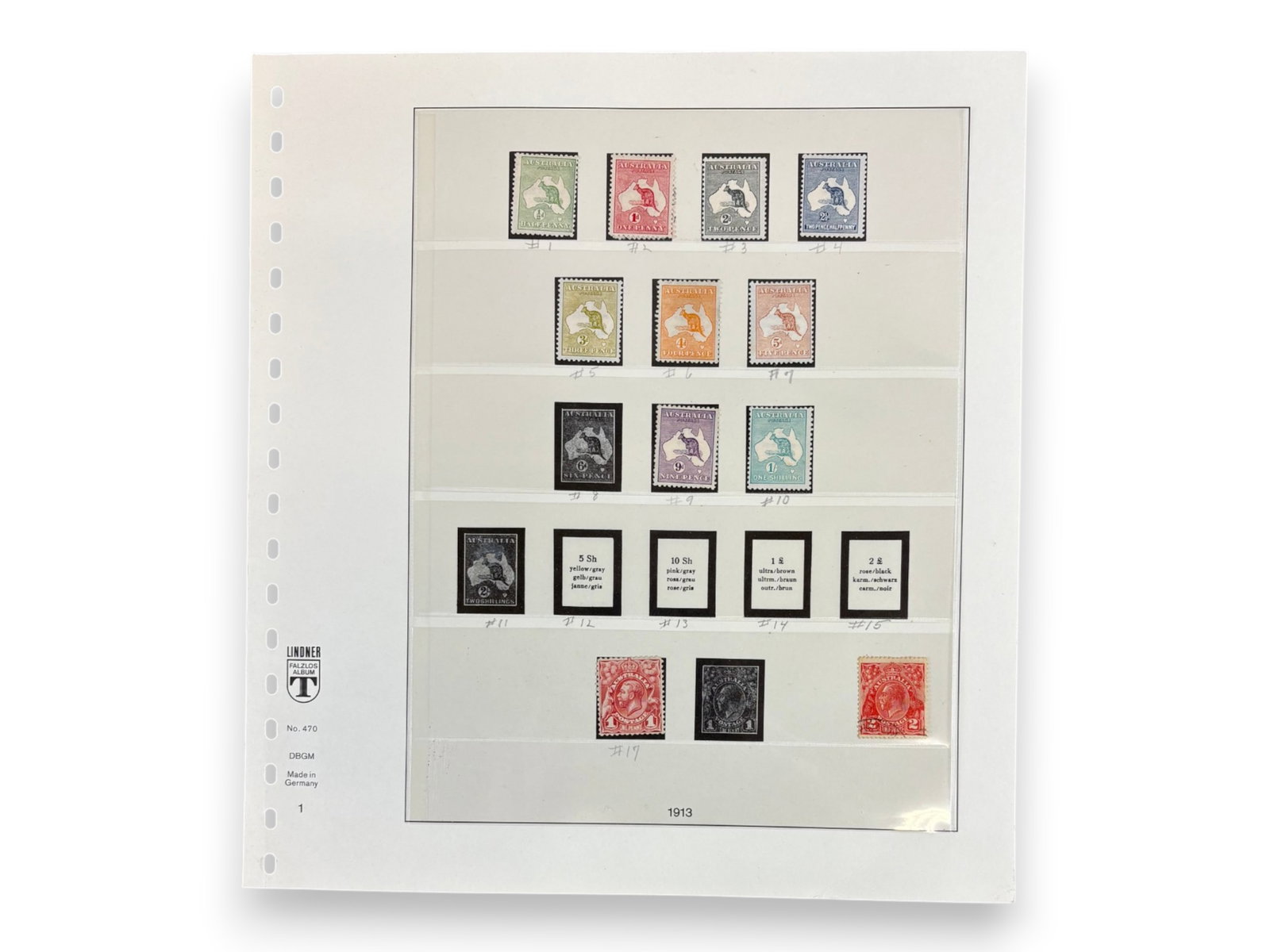 Australia. Estate Lot in Album: Nice lot includes a selection of Mint Kangaroo issues 1-7, 9 & 10, 19-37, also includes 147-149 Specimen overprints and others. Nice lot to build on. Shipping: Weiss Auctions offers full-service, in-h