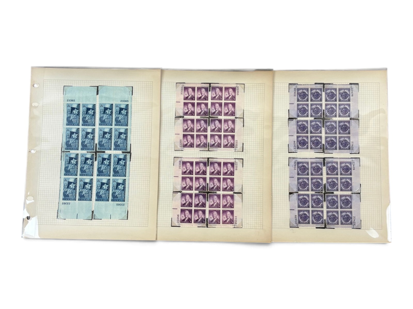 U.S. Stamp and Cover Estate lot as Received: Lot in (8) Cartons and Tub containing ring binders and issued cover collections. Lot is mostly matched plate block sets including the Farley National Parks, Famous Americans, Early three cent through
