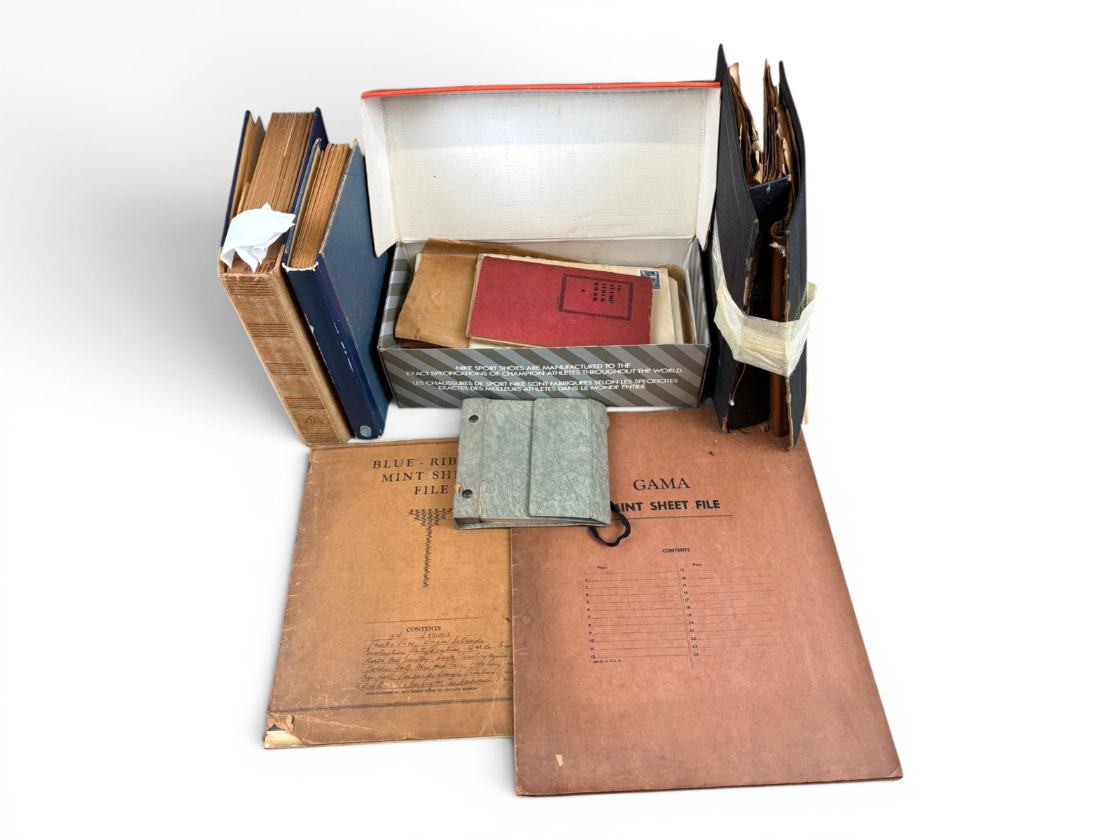 Estate Stamp Collection: Lot in Stock Books, Stamp Folders with most value in Mint Israel, Some Foreign Sets and UN. nice lot for the collector and/or dealer with some interesting Israeli covers and Correspondence. Shipping: 