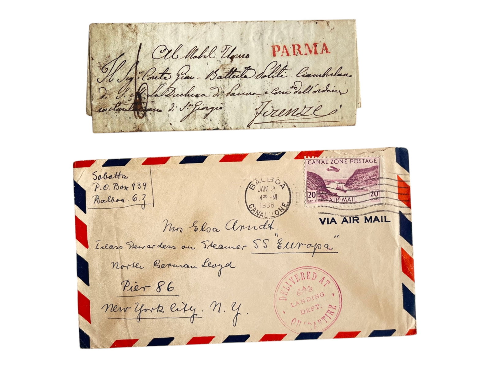 Early Medical Postal History: Group of early medical-related postal history including disinfected mail, cholera and typhus letters, an 1835 Greenwich free frank, and other medical correspondence. Shipping: Weiss Auctions offers