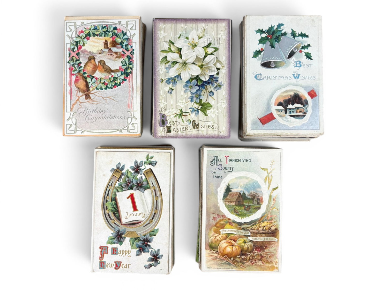 500+ Holiday Greetings Postcard Lot (1 of 6)