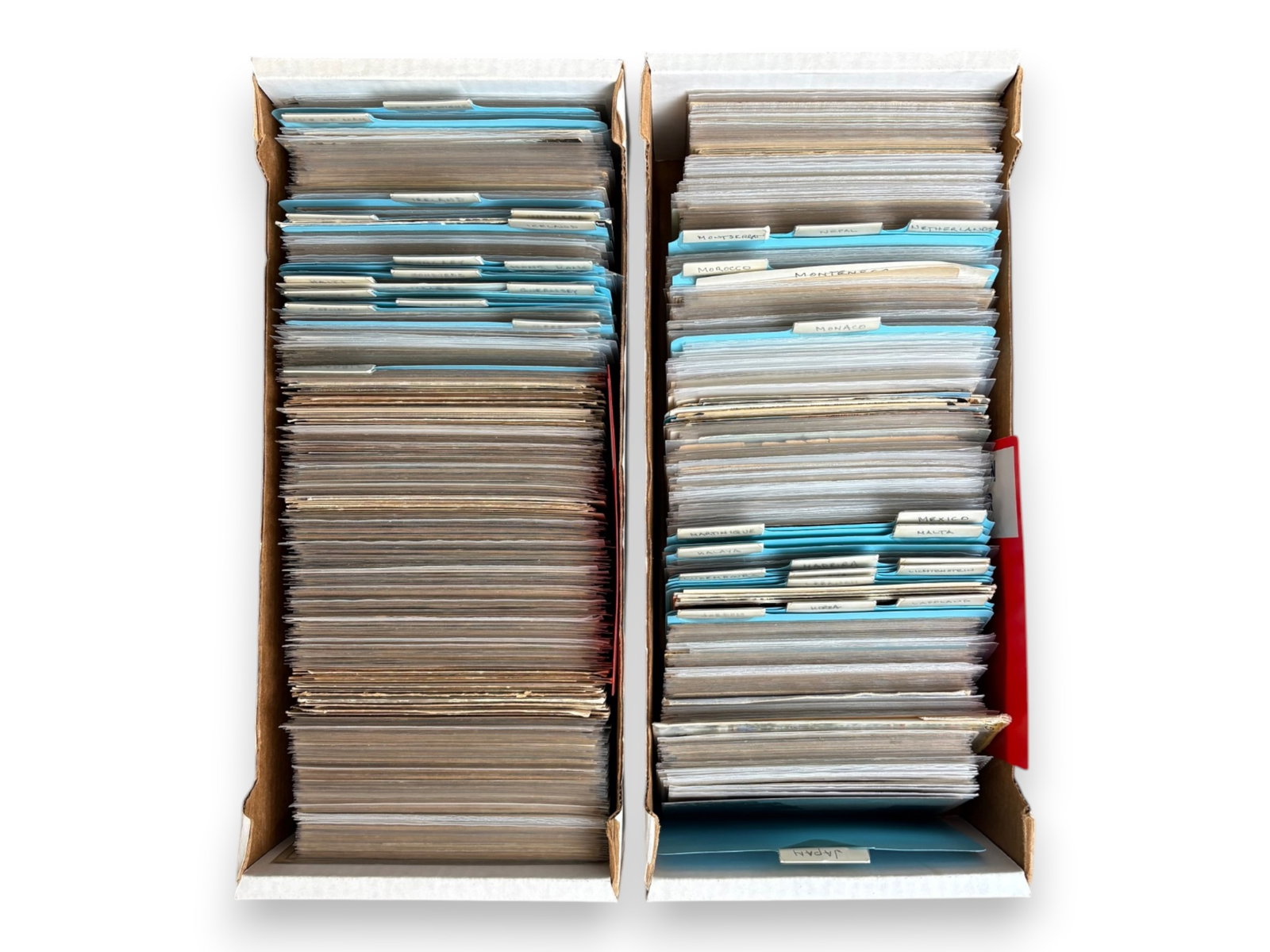Estate Foreign Postcard Collection: Estate collection of approximately 500 to 800 mostly vintage foreign postcards, organized by country. Strong representation of Germany, along with Japan, Gibraltar, Greece, Ireland, Monaco, Mexico,