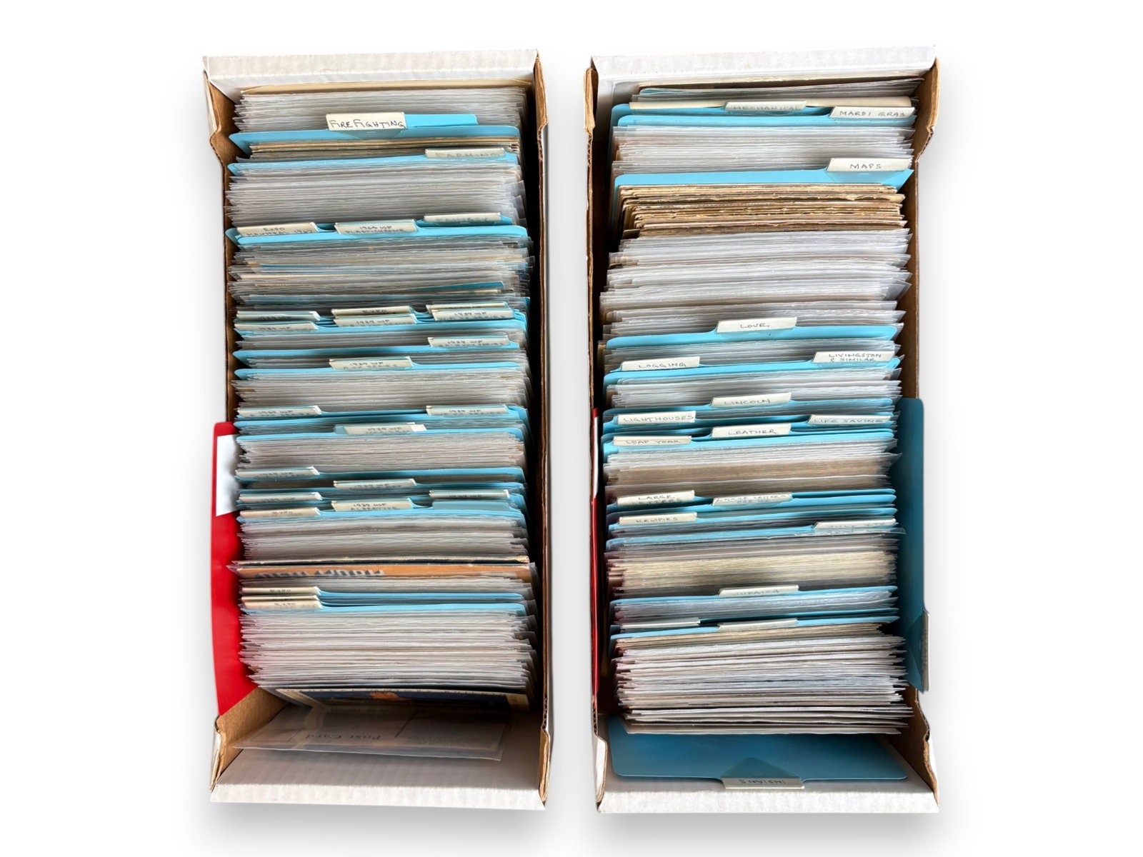 Estate Topical Postcard Collection: Fabulous estate collection of approximately 500 to 800 mostly vintage postcards featuring a wide range of desirable topical subjects. Includes Native American, Judaica, Fourth of July, Cupid and Valen