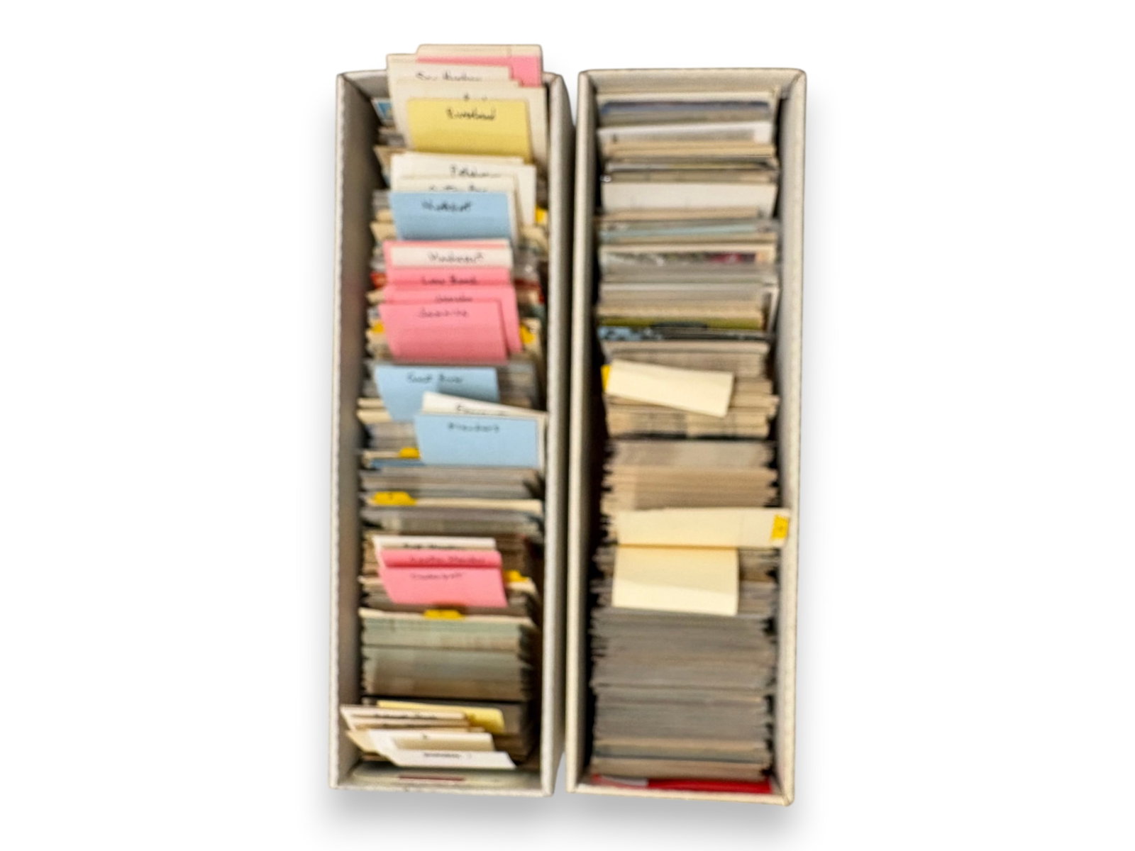 Long Island Postcards A-W: Estate collection of approximately 500+ Long Island postcards, organized alphabetically from A through W. Includes Arverne, Bayport, Bay Shore, Centerport, East Hampton, Freeport, Jamaica, Jericho,