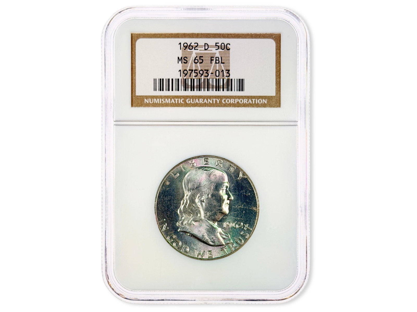 1962-D Franklin Half NGC MS65 FBL (1 of 2)