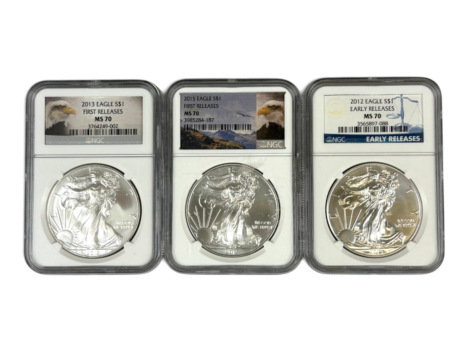 (9) Graded MS70 Silver Eagles - 4