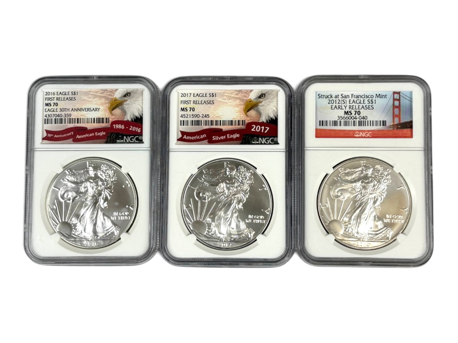 (9) Graded MS70 Silver Eagles - 6
